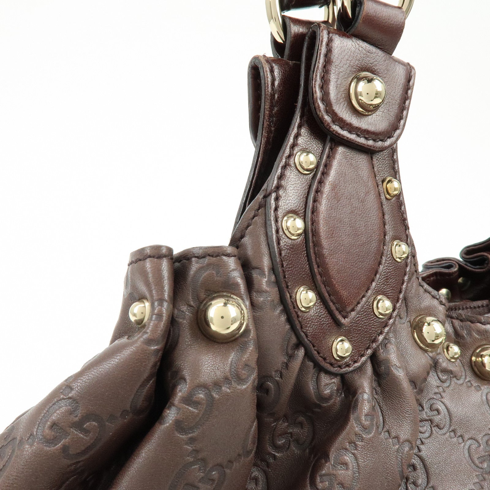 GUCCI Guccissima Leather Tote Bag Shoulder Bag Dark Brown 203624