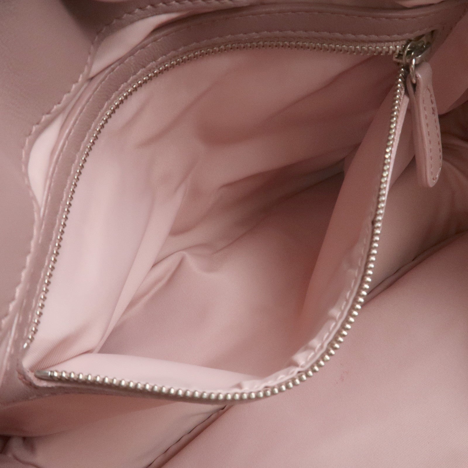 Christian Dior Cannage Nylon Leather Hand Bag Tote Bag Pink
