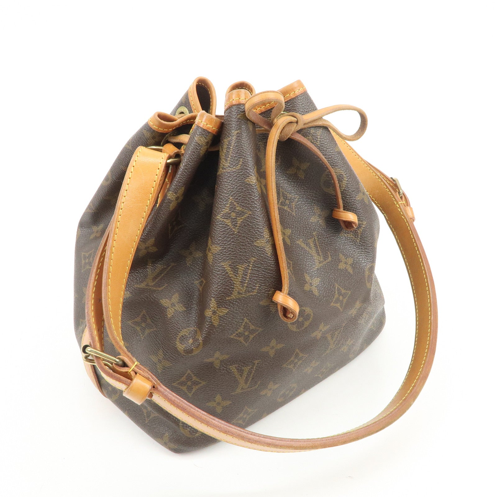 Louis Vuitton Monogram Petit Noe Shoulder Bag Brown M42226
