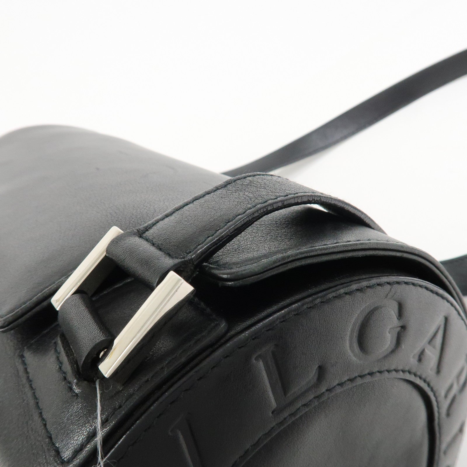 BVLGARI B-zero 1 Drum Leather Shoulder Bag Black