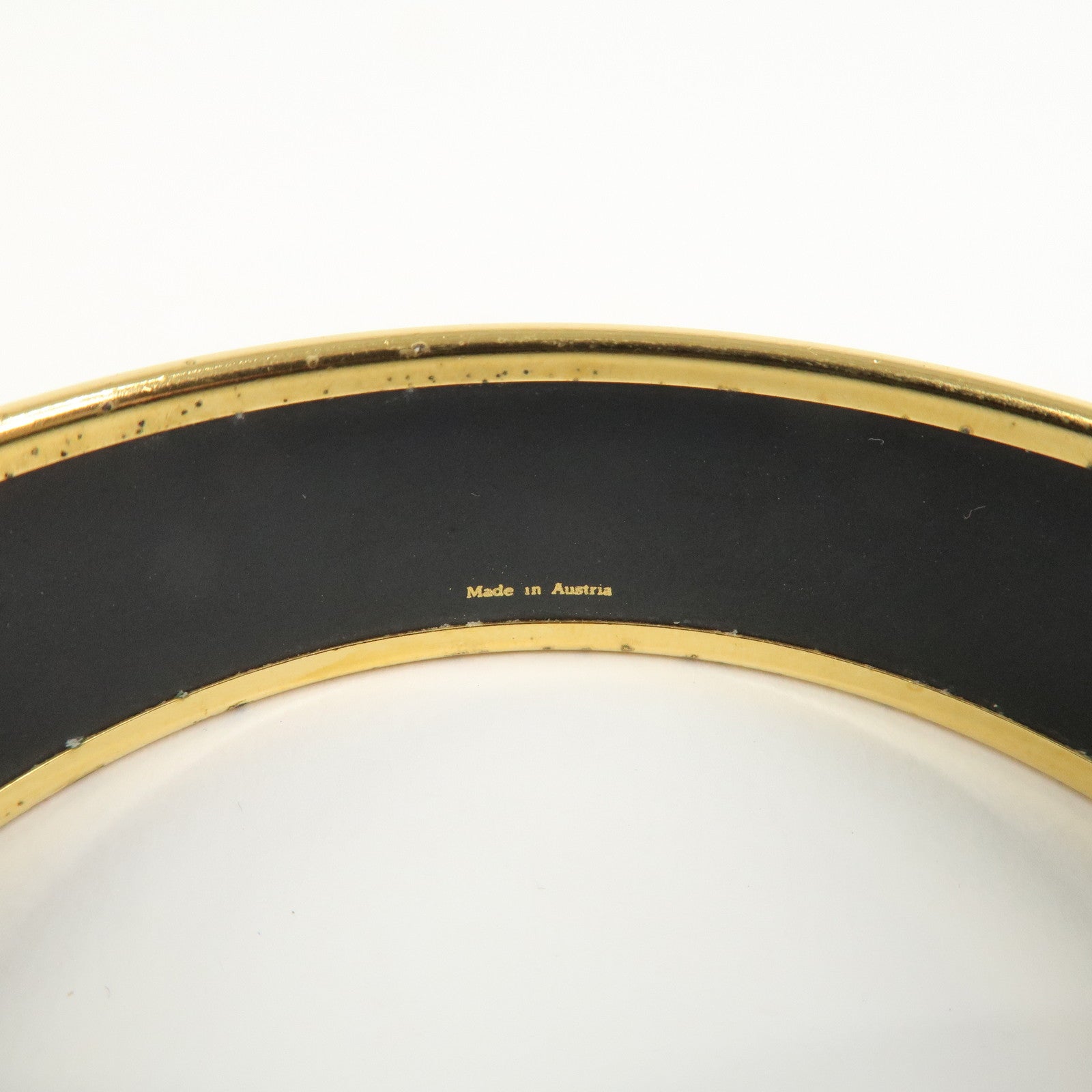 HERMES Email GM Bangle Bracelet Cloisonne Enamel Red Gold