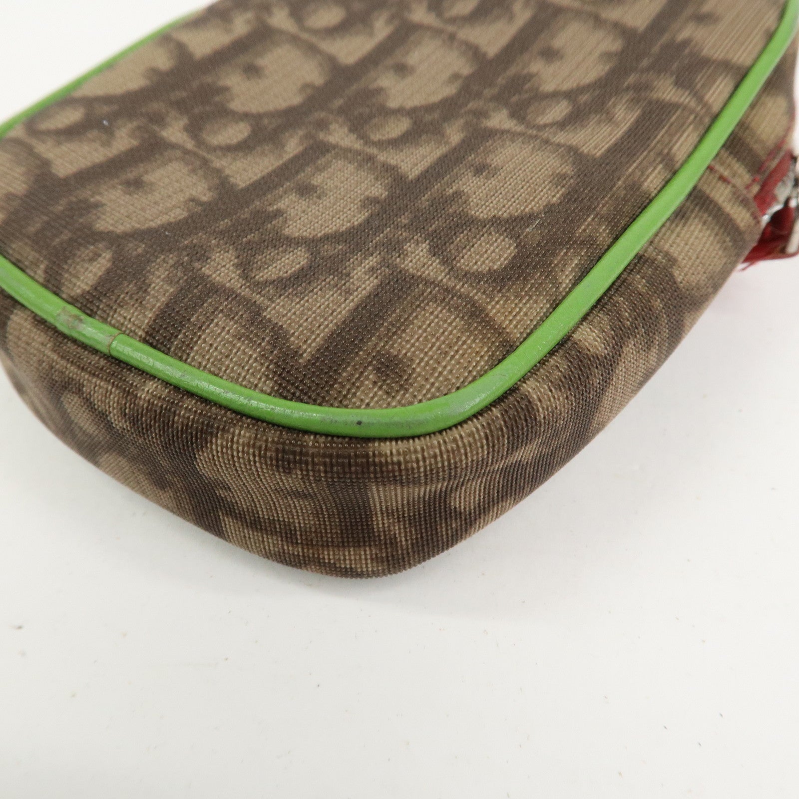 Christian Dior Rasta Trotter PVC Leather Pouch Cosmetic Pouch Brown