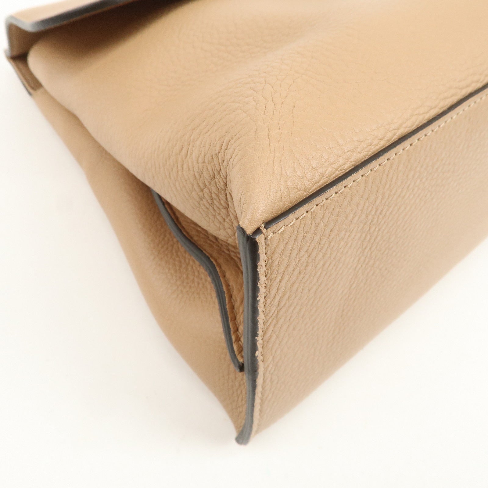 GUCCI Bamboo Leather 2WAY Bag Hand Bag Shoulder Bag Beige 392013