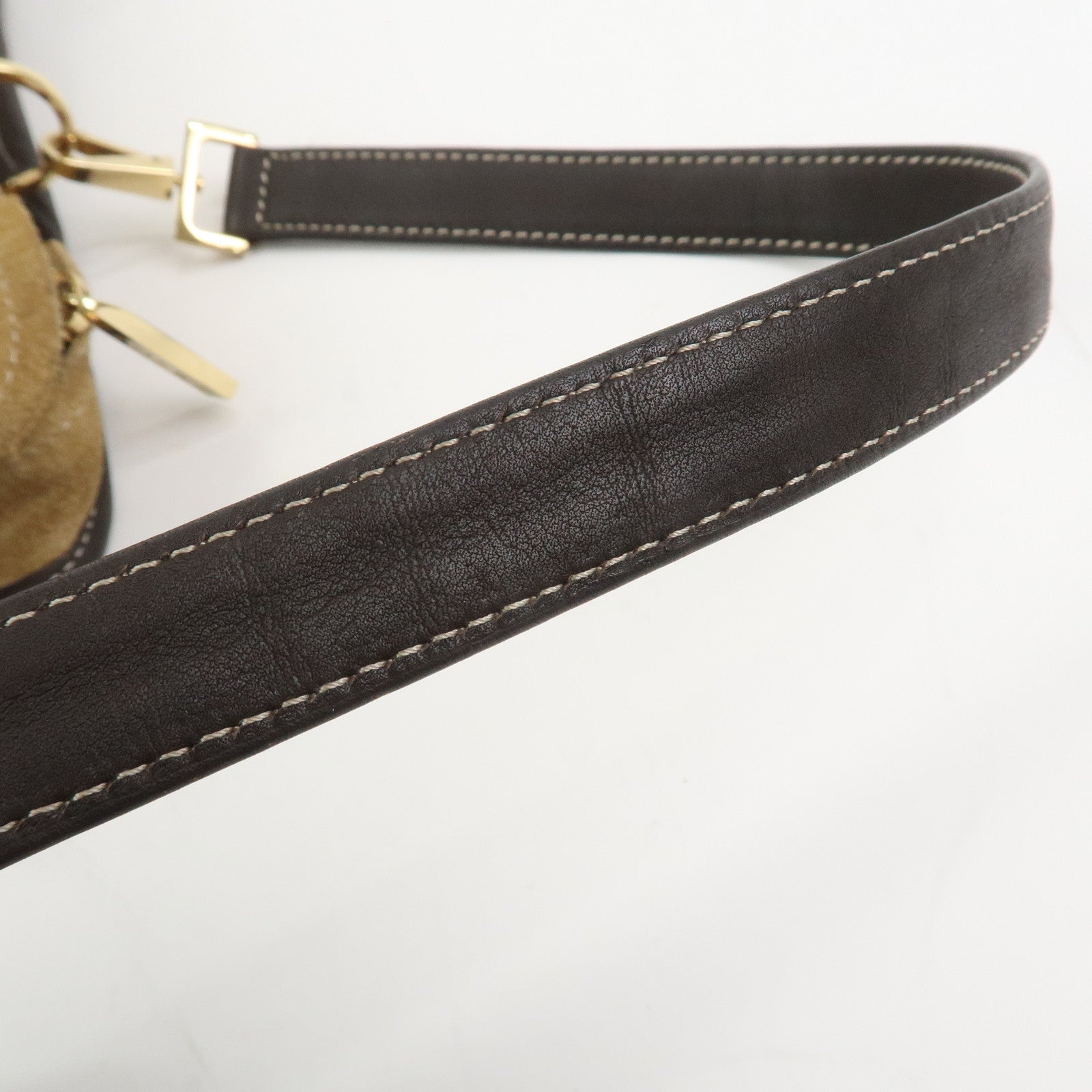 LOEWE Anagram Amazona 40 Suede Leather 2Way Bag Hand Bag Brown
