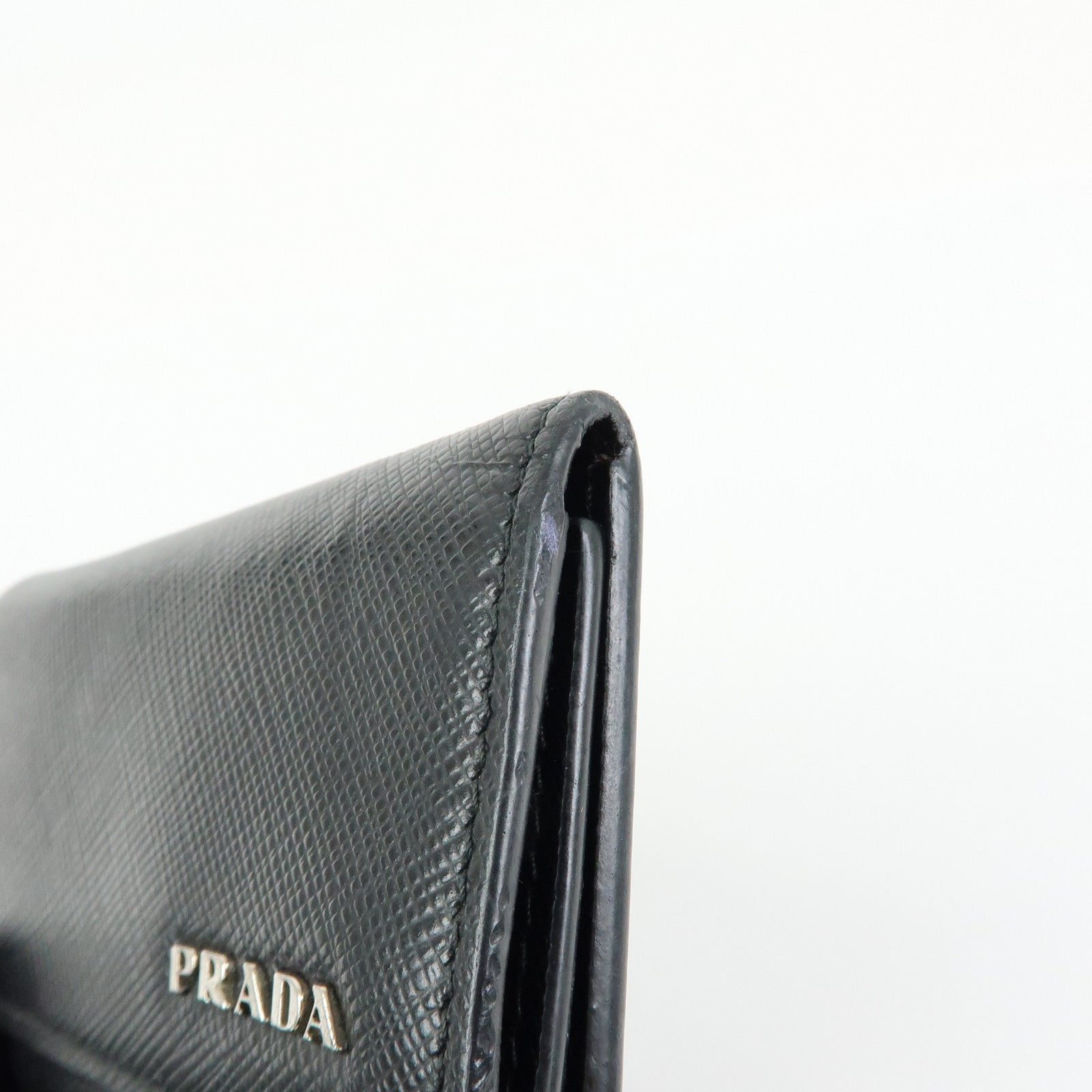 PRADA Saffiano Leather 6 Ring Key Case Key Holder Black 2PG222