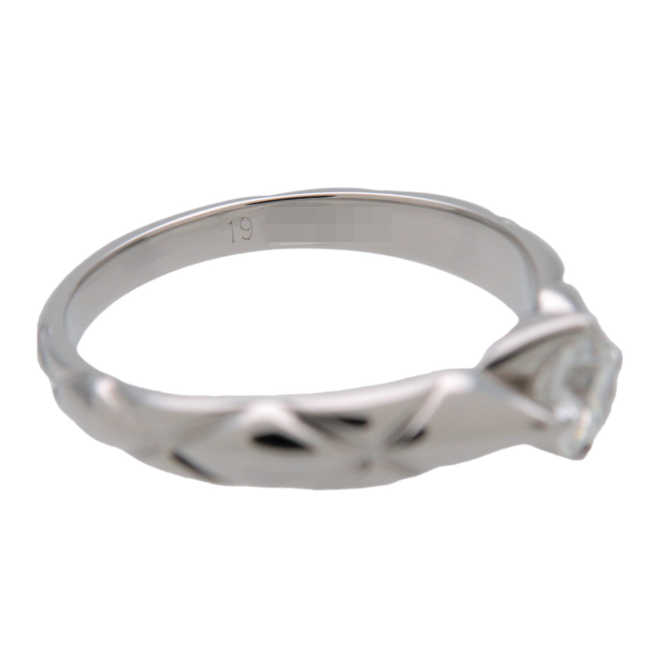 CHANEL Matelasse 1P Diamond Ring PT950 Platinum US5.5 EU51 HK12