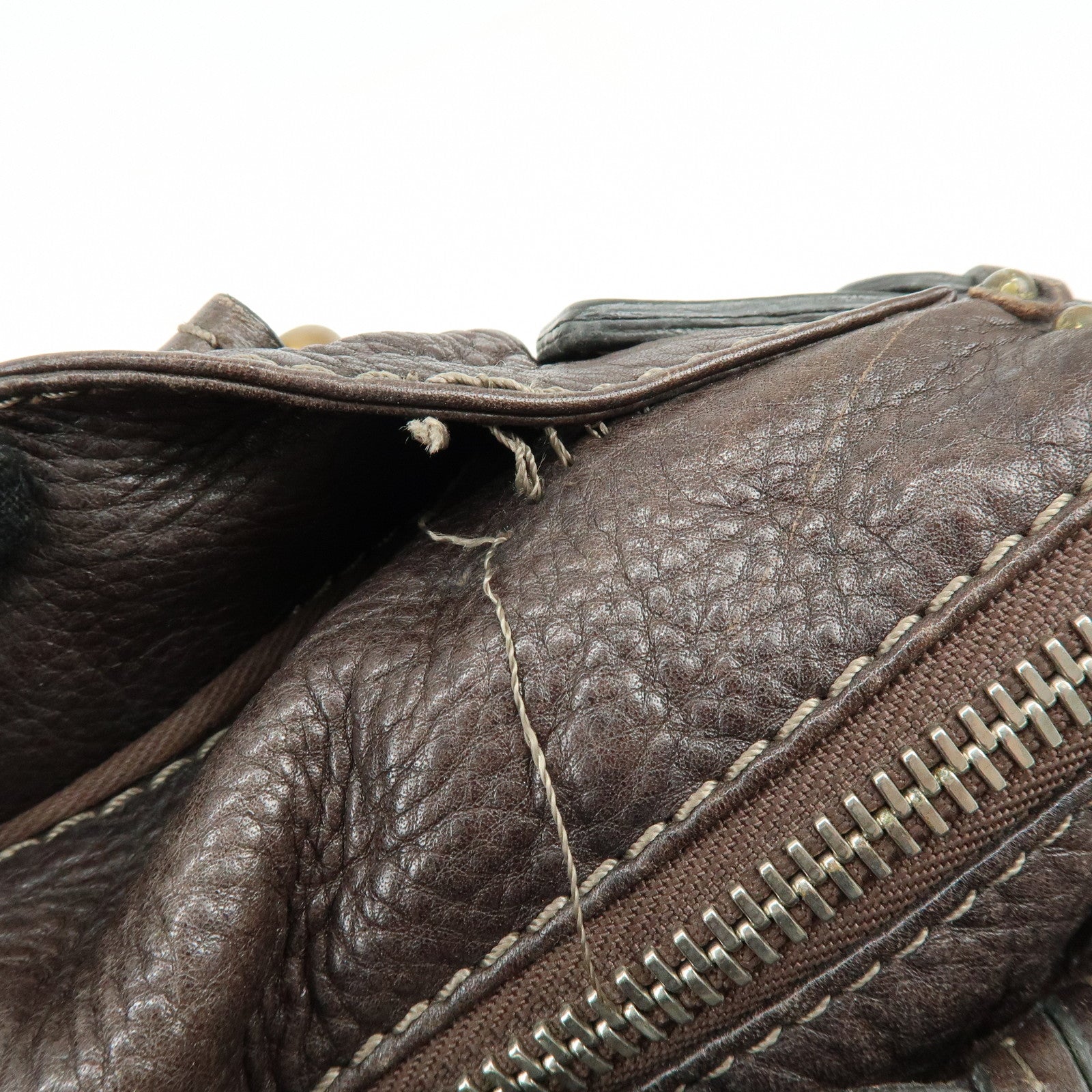 Chloe Paddington Leather Tote Bag Shoulder Bag Dark Brown