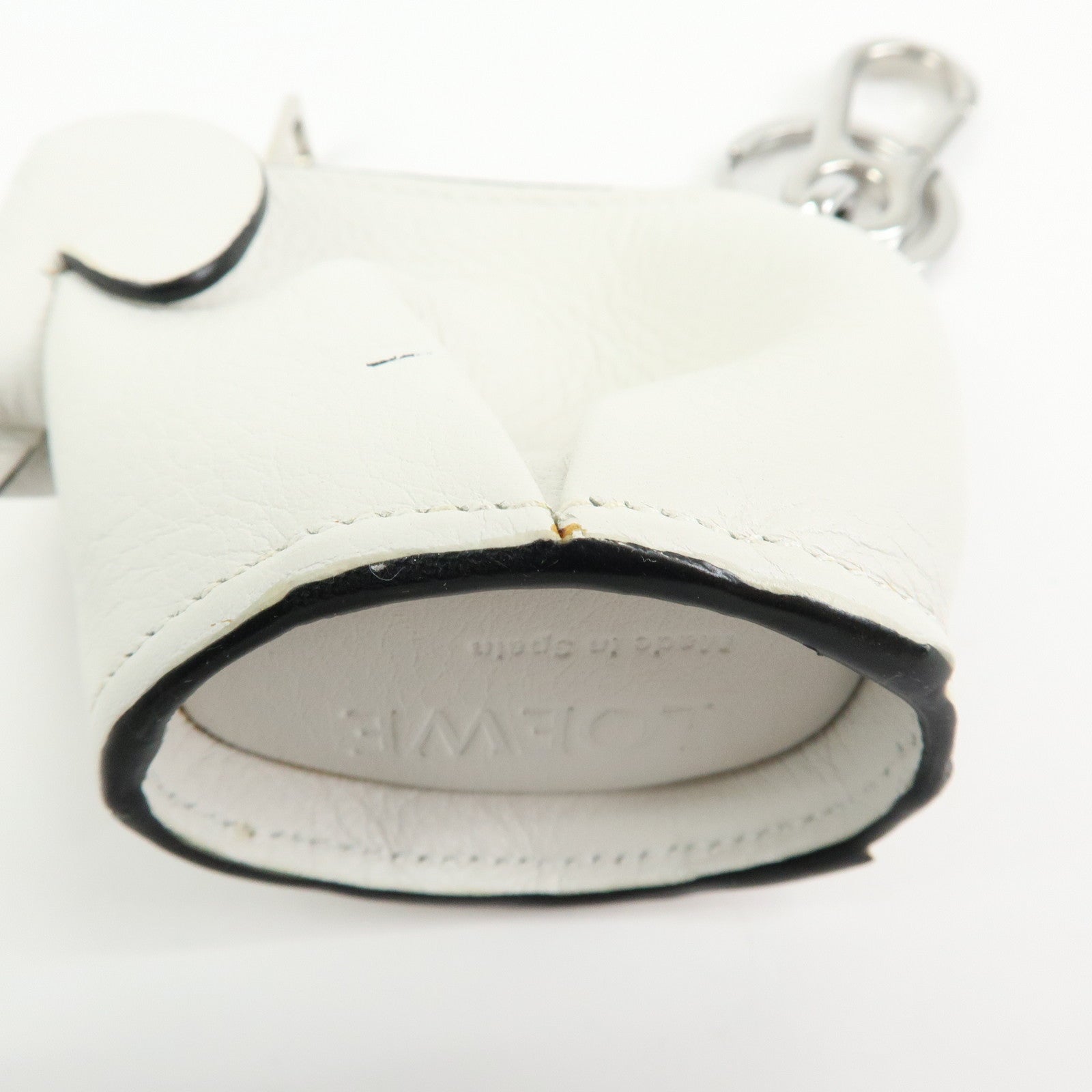 LOEWE Calf Leather Elephant Coin Case Coin Purse White