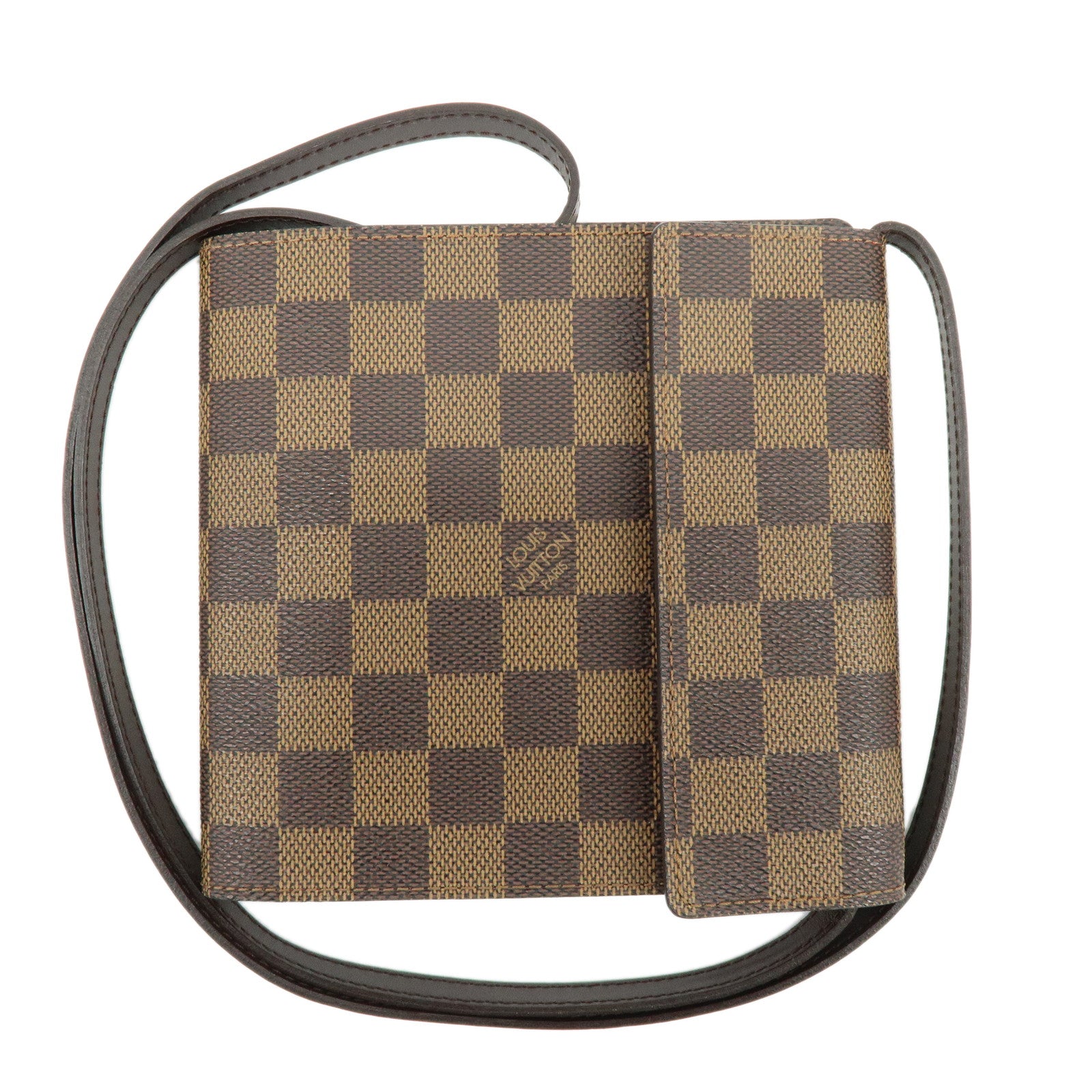 Louis Vuitton Damier Ebene Canvas Leather CD Case Holder N62935