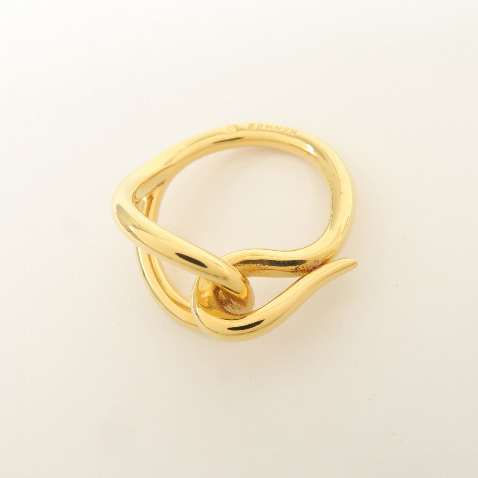 HERMES Jumbo Metal Scarf Ring Scarf Accessory Gold