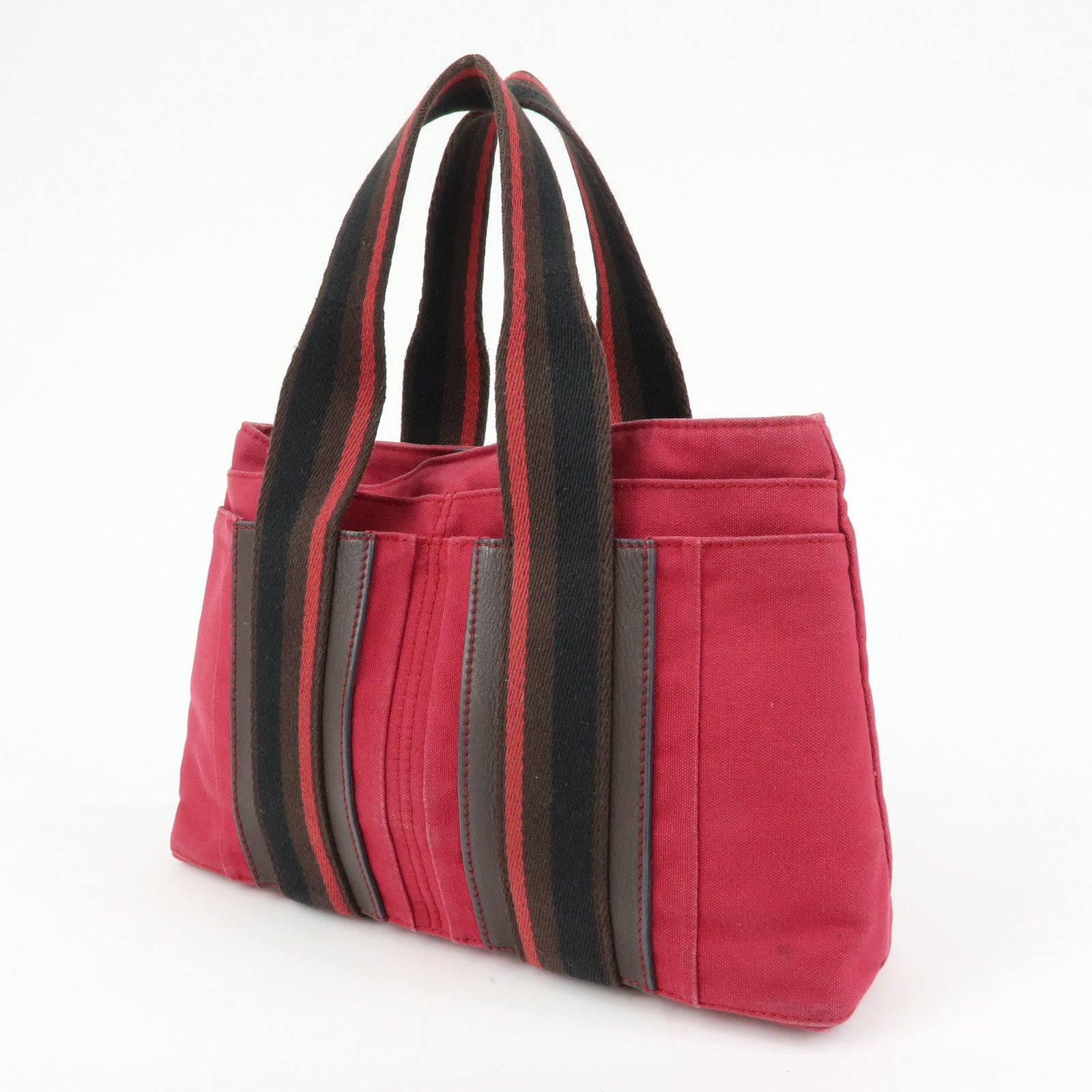 HERMES Troca Horizontal PM Canvas Tote Bag Hand Bag Pink