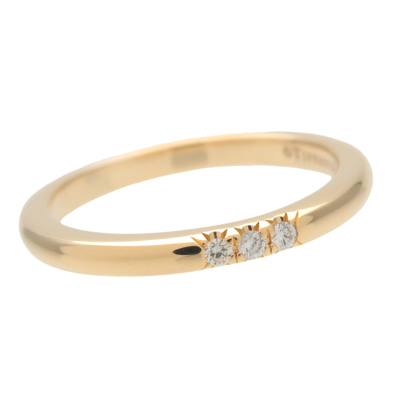 Tiffany & Co Classic Band 3P Diamond Ring K18YG #6.5 Yellow Gold