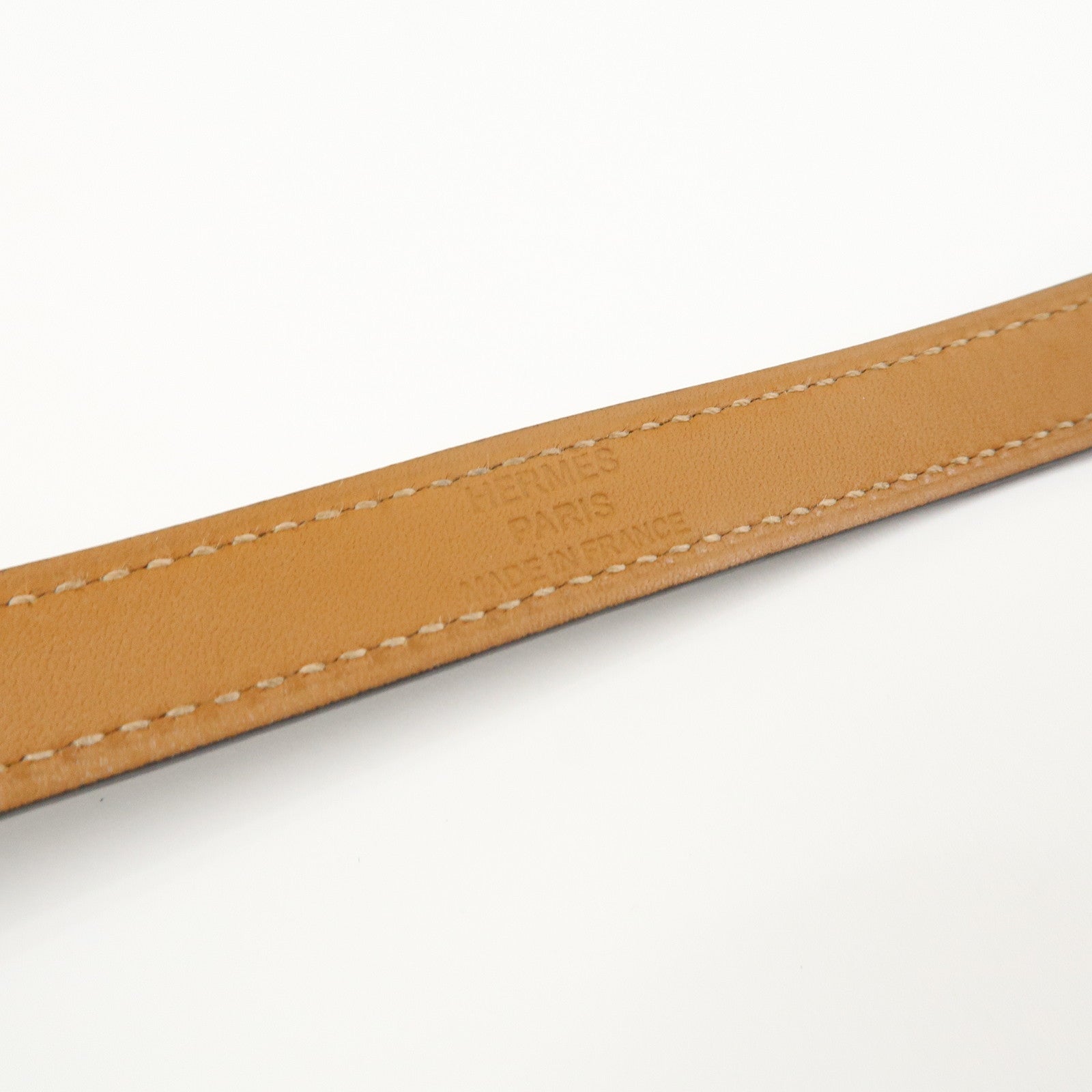 HERMES Kelly Double Tour Bracelet Bangle U Stamped Black Gold