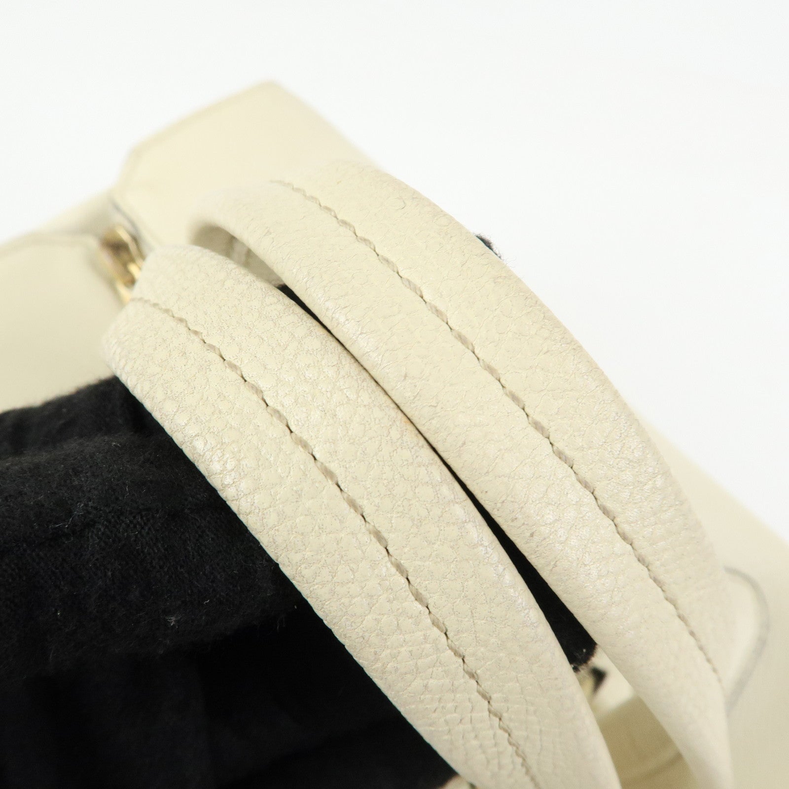 Valextra Babila Medium Leather Hand Bag Boston Bag White