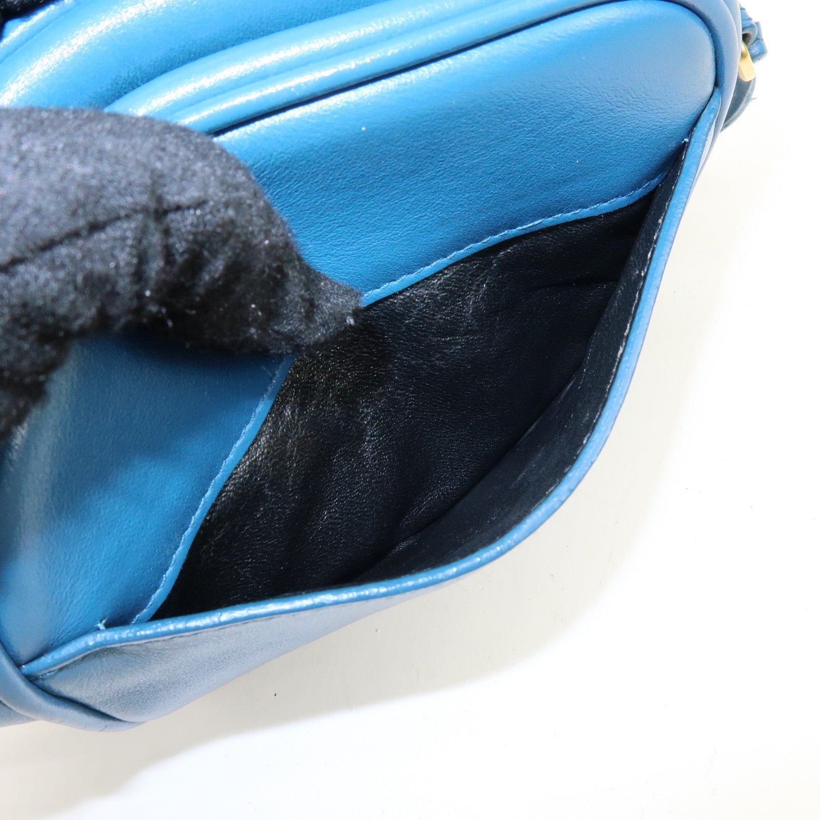 SAINT LAURENT PARIS Leather Shoulder Bag Crossbody Bag Blue