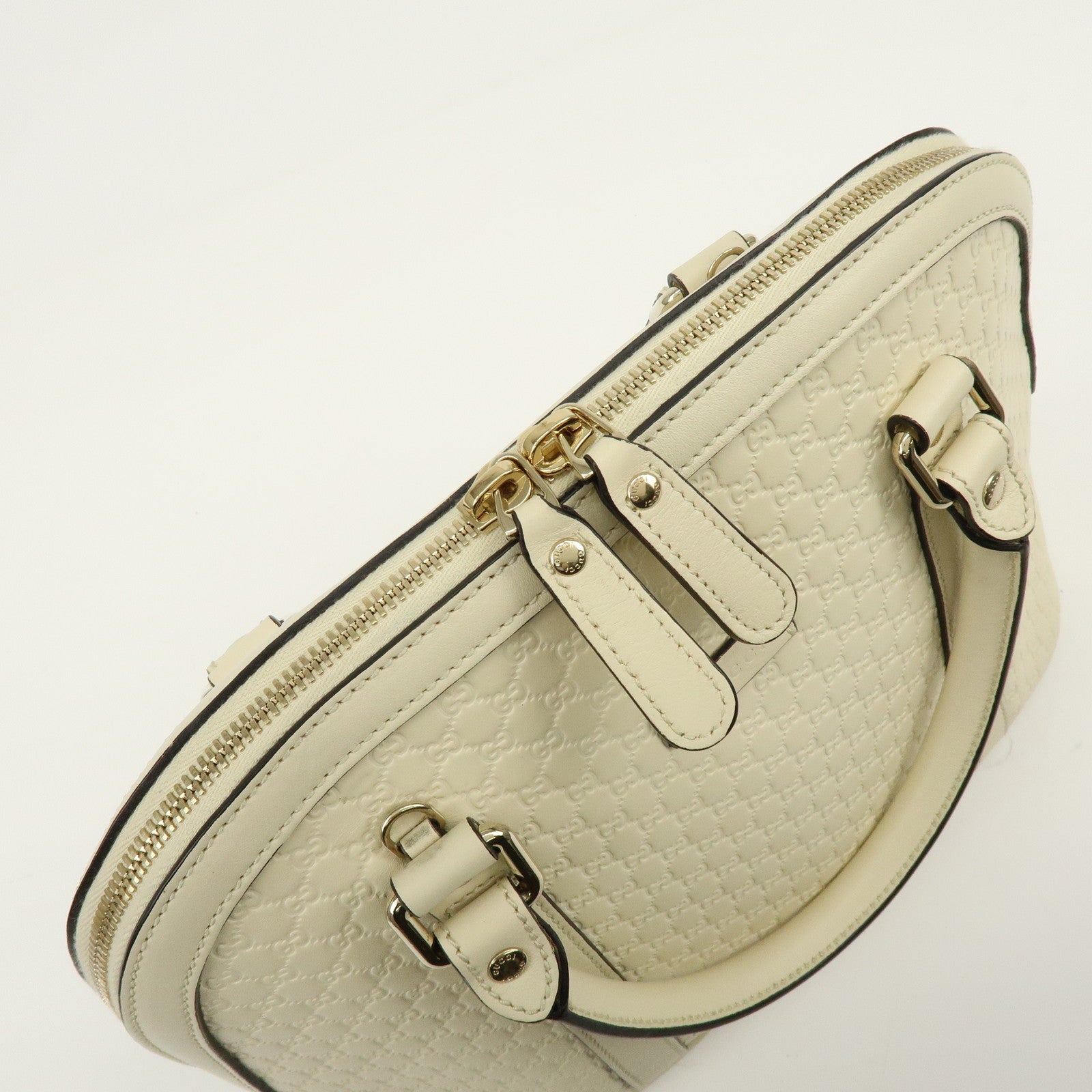 GUCCI Microguccissima Leather 2Way Bag Hand Bag Ivory 449663