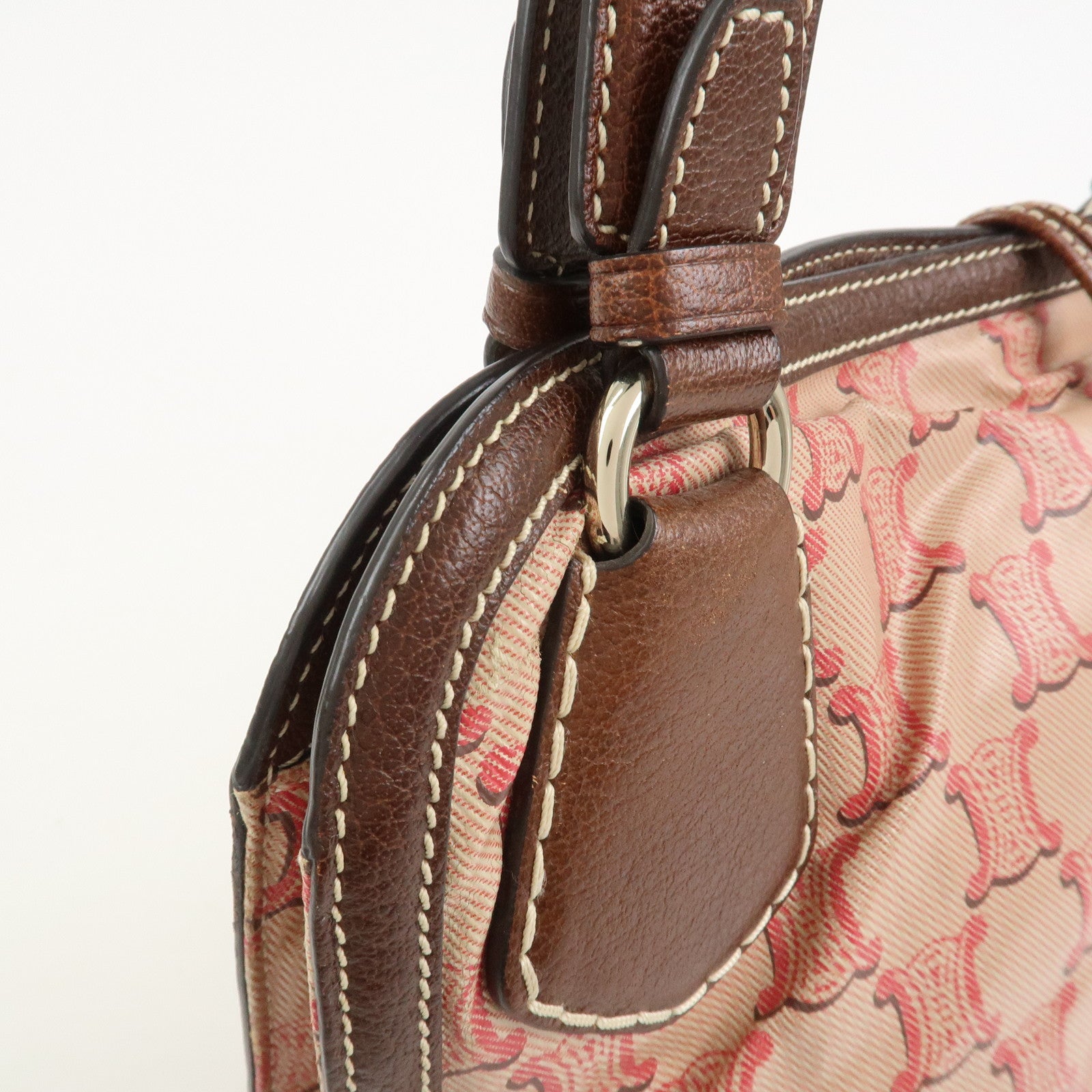 CELINE Bitter Sweet Macadam PVC Canvas Leather Hand Bag Pink