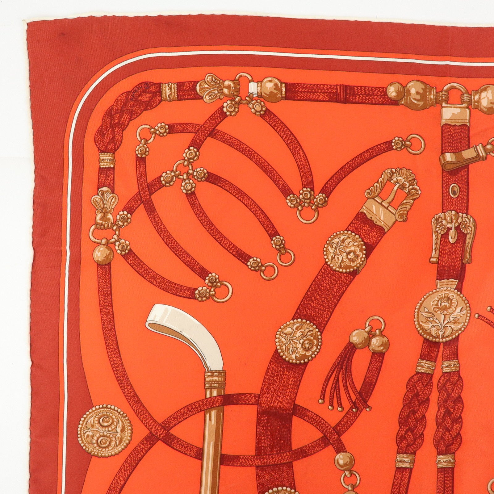 HERMES Carre 45 Carre 70 Set of 2 Silk Scarf CHANTILLY GAUCHO PAR