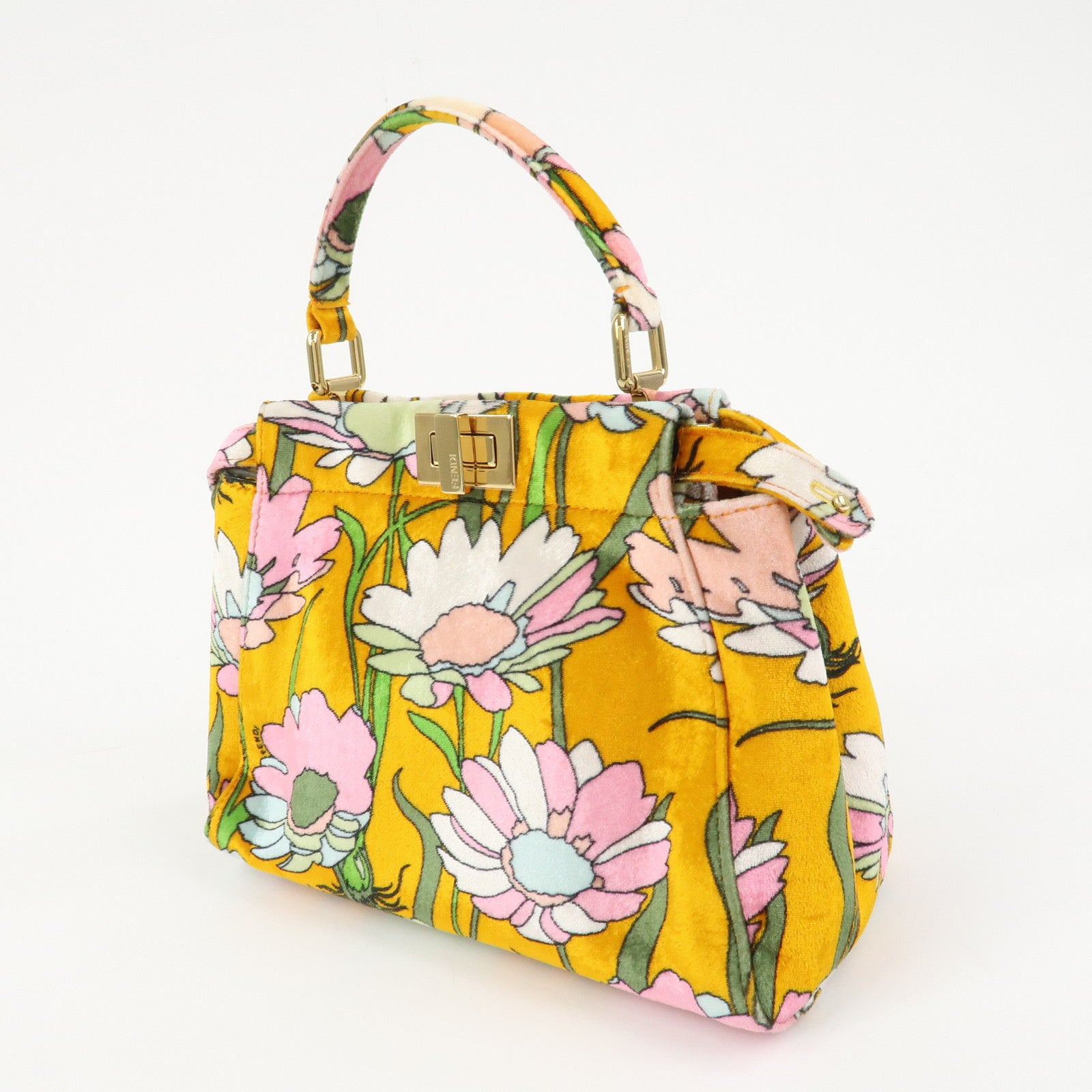 FENDI Peekaboo Small Velour 2Way Shoulder Bag Hand Bag BN244