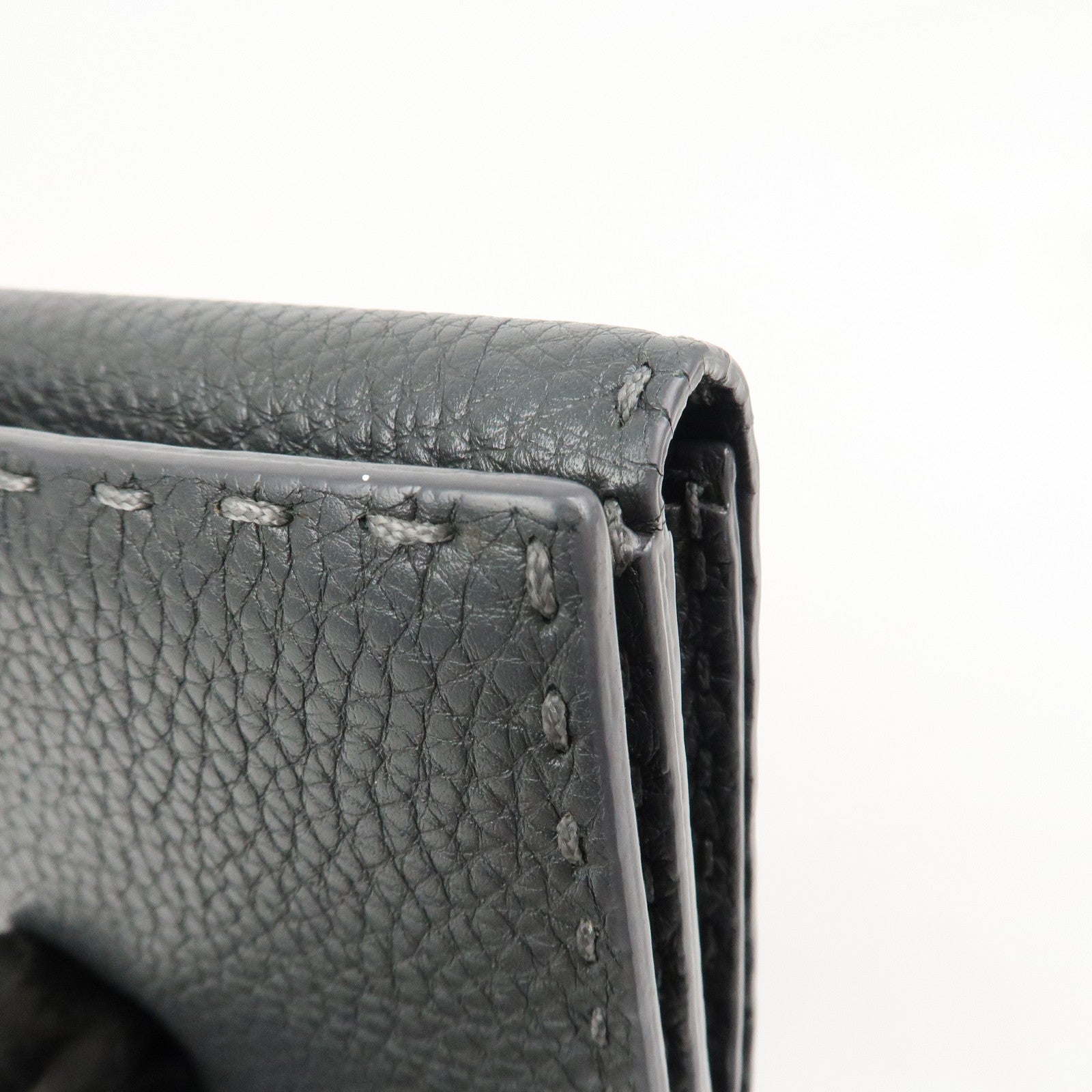 FENDI Seleria Leather Peekaboo Long Wallet Gray 8M0308