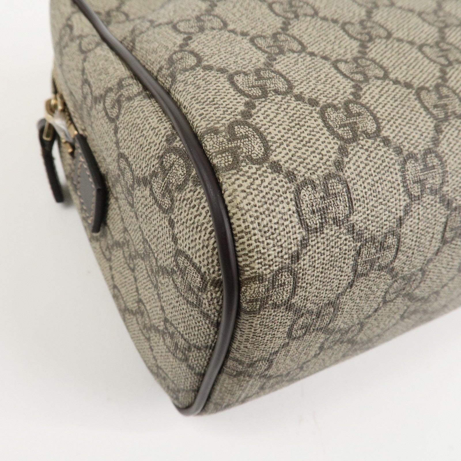 GUCCI GG Supreme Leather Clutch Bag Pouch Beige 189818 Used