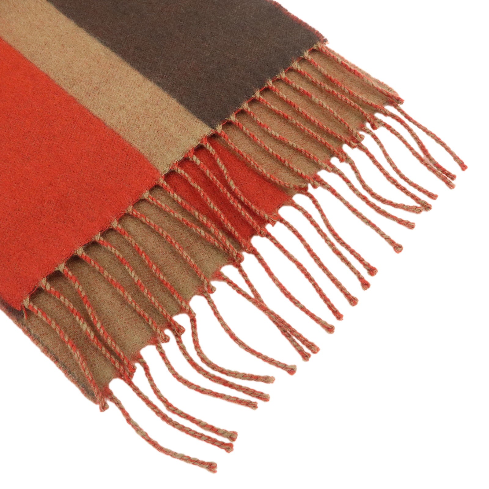 Louis Vuitton Wool Cashmere Echarpe V Istoric Scarf Brown Red
