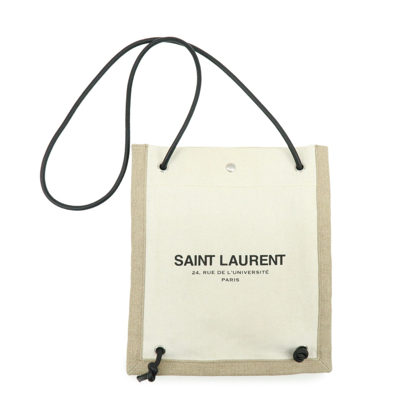 SAINT LAURENT PARIS Canvas Leather Shoulder Crossbody Bag 710272