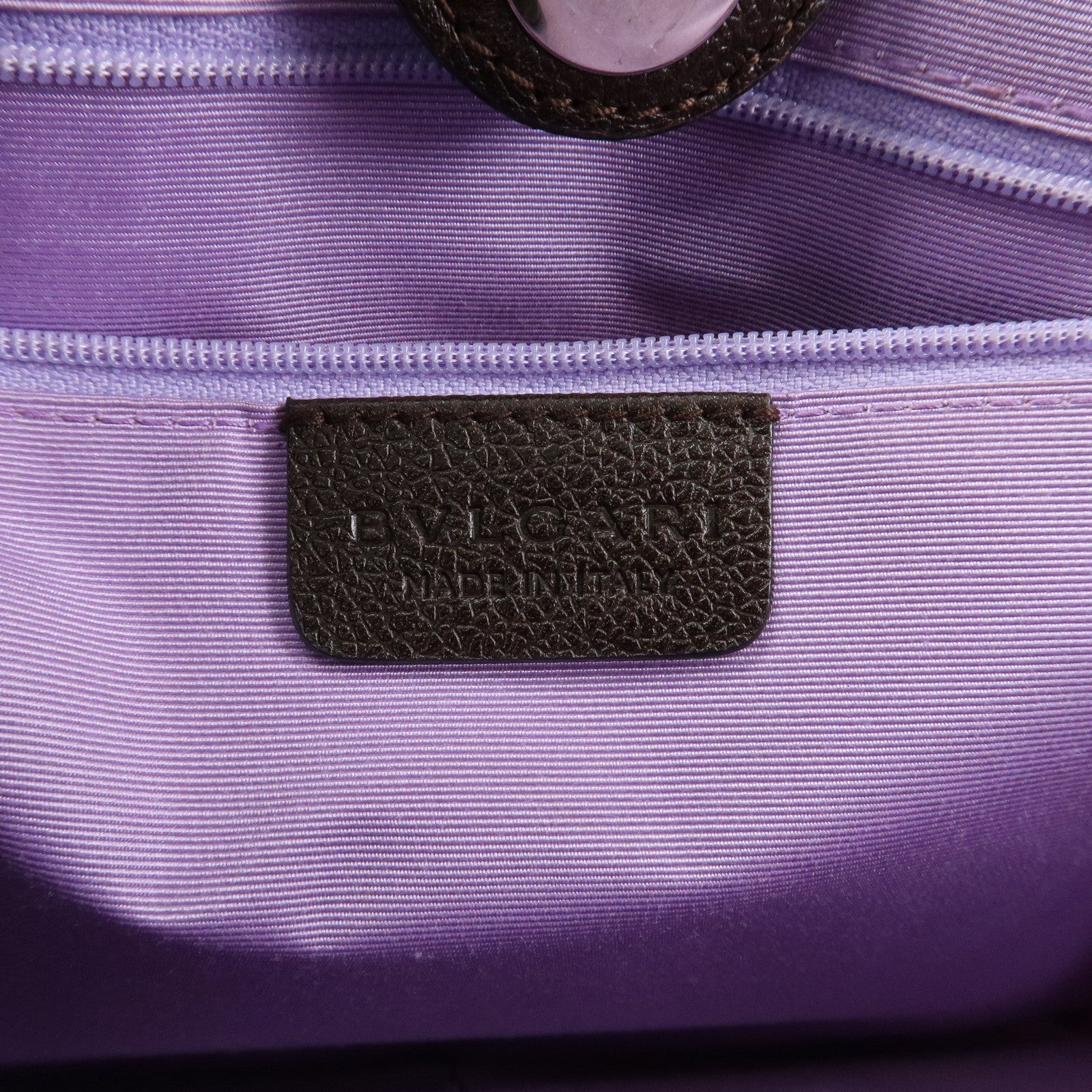 BVLGARI Logo Mania Canvas Leather Tote Bag Hand Bag Beige Brown