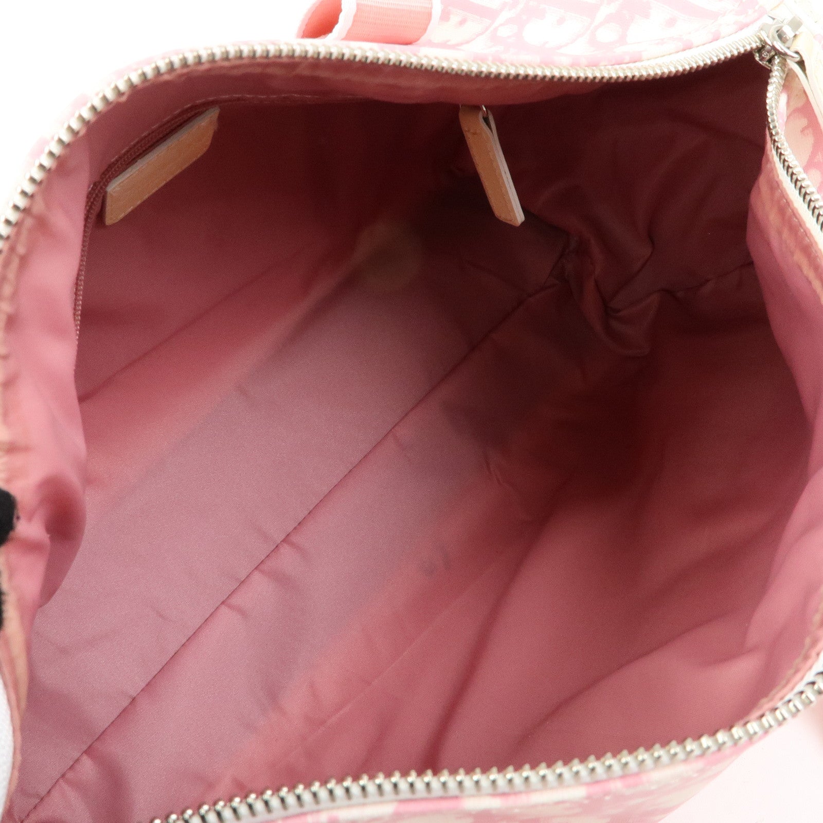 Christian Dior Trotter PVC Patent Leather Boston Bag Hand Bag Pink