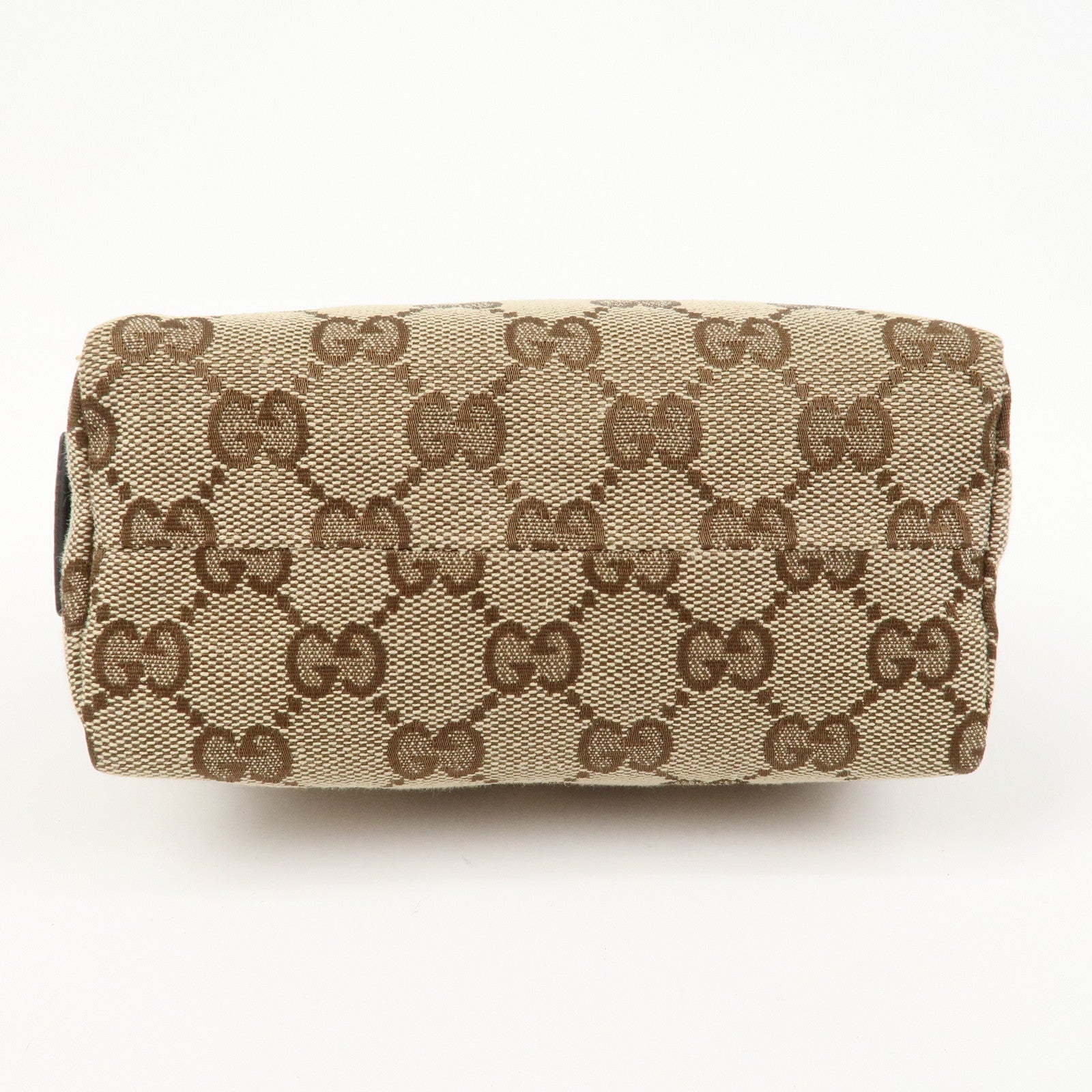 GUCCI GG Monogram Canvas Leather Pouch Cosmetic Case Brown 29596