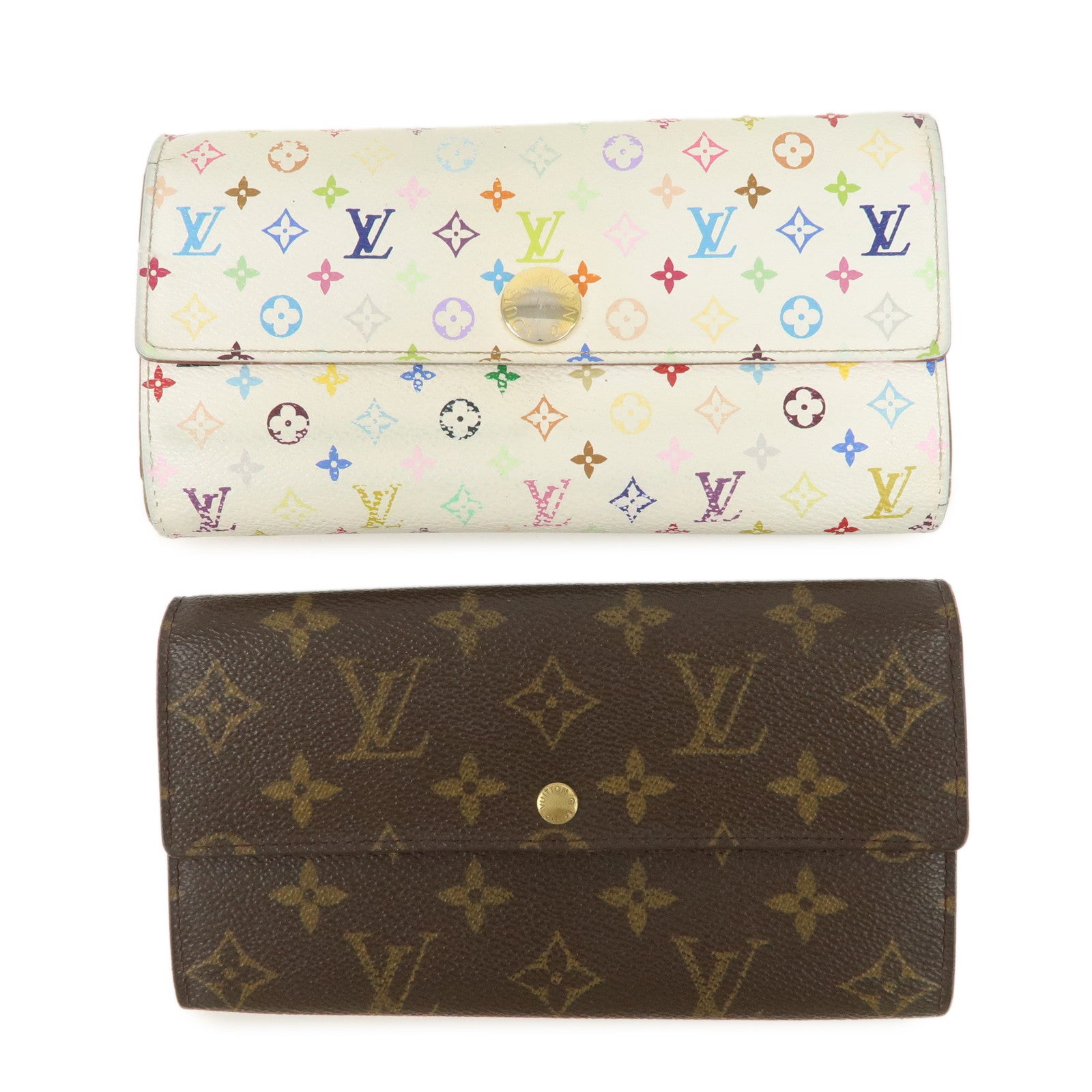 Louis Vuitton Monogram Set of 2 Long Wallet M61725 M93744 Used