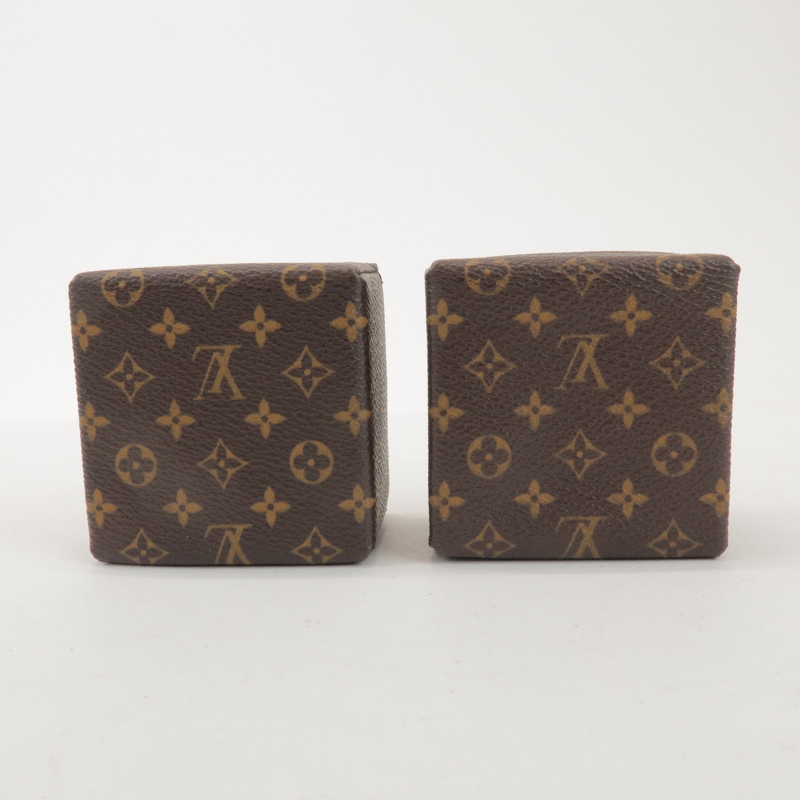 Louis Vuitton Monogram Set of 2 Ring Case Jewelry Case Brown