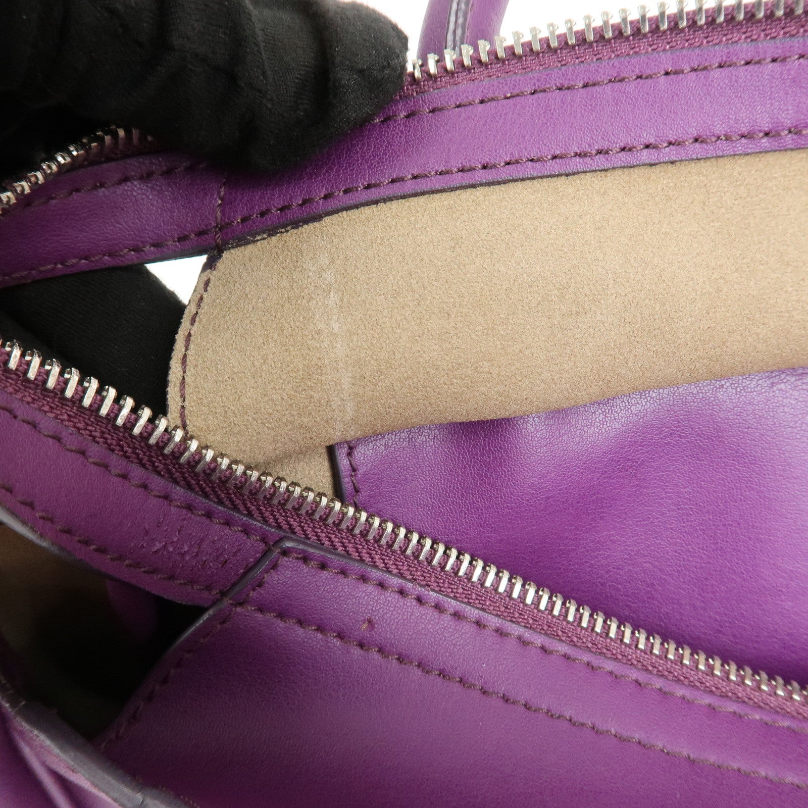 Ferragamo Leather 2Way Bag Hand Bag Shoulder Bag Tote Bag Purple