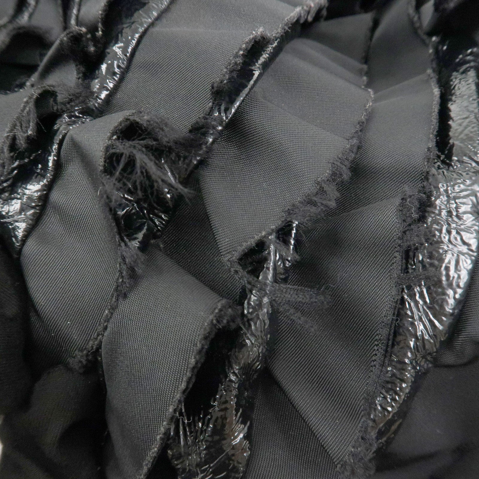 PRADA Patent Nylon Leather Shoulder Bag Hand Bag Black BR4176