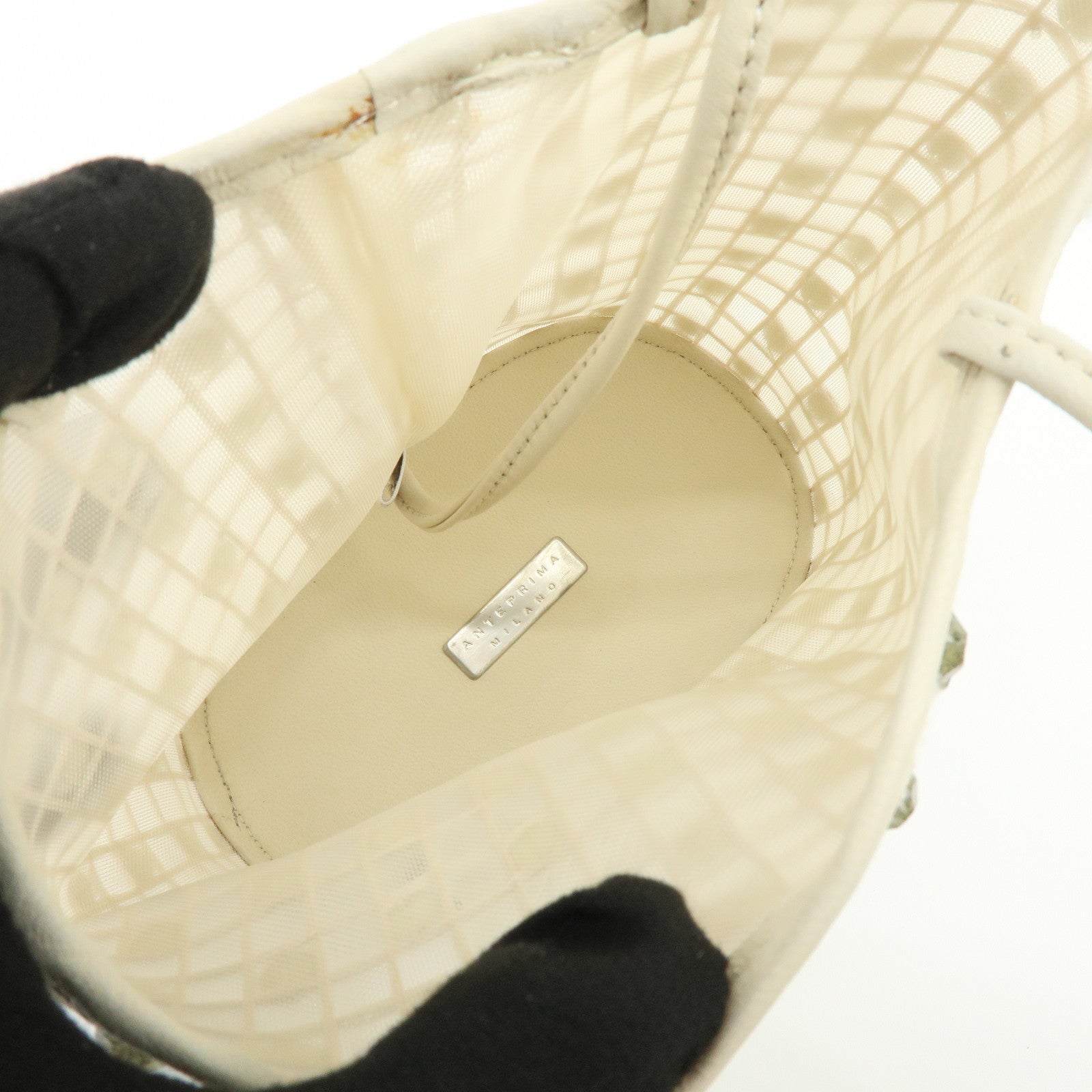 ANTEPRIMA Nylon Leather Set of 2 PVC Wire Bag Mini Tote Bag Ivory