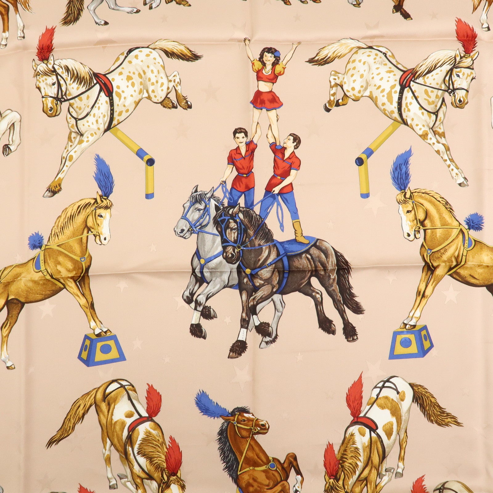 HERMES Carre 90 Silk 100% Scarf EN PISTE Brown