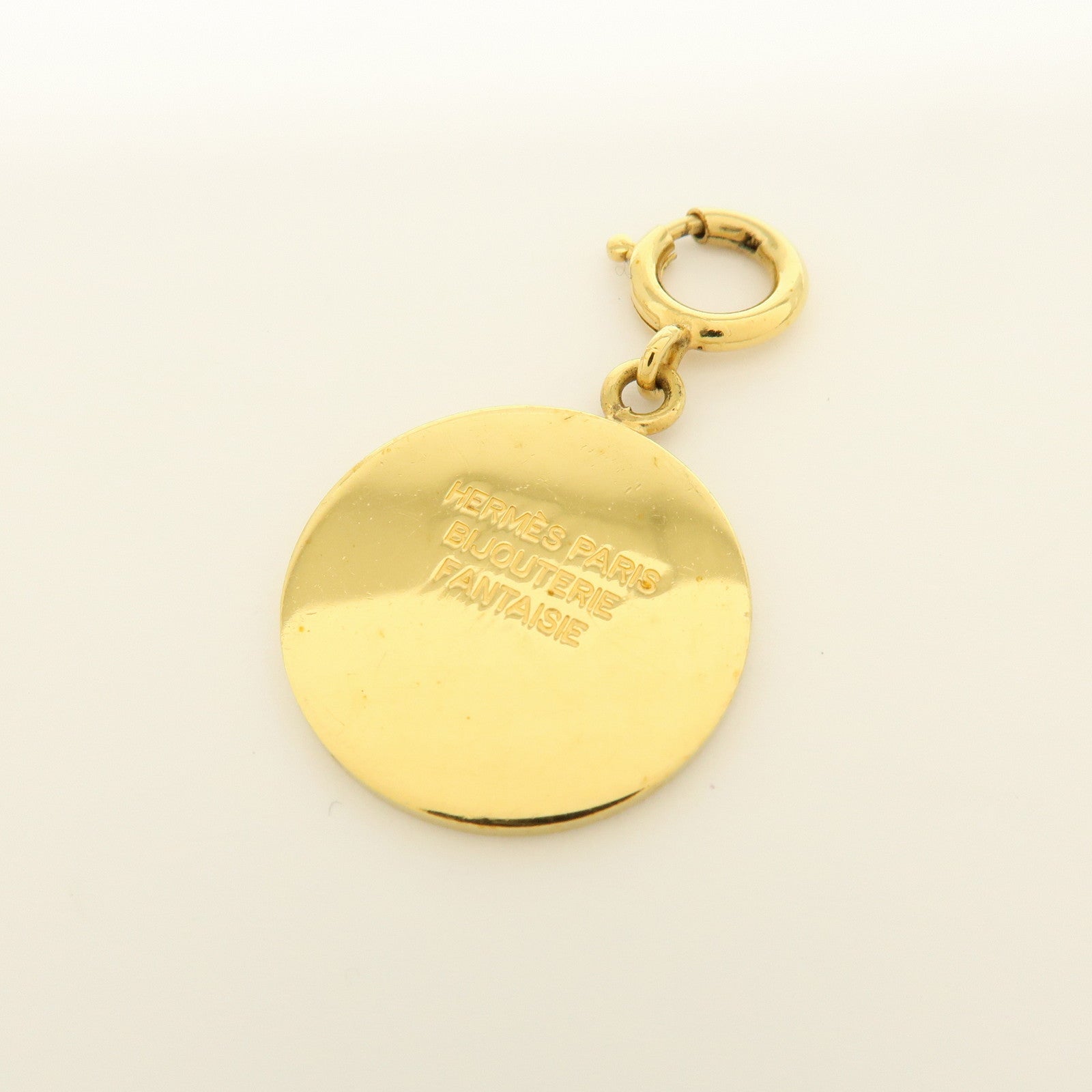 HERMES Sellerie Metal Bag Charm Key Charm Gold