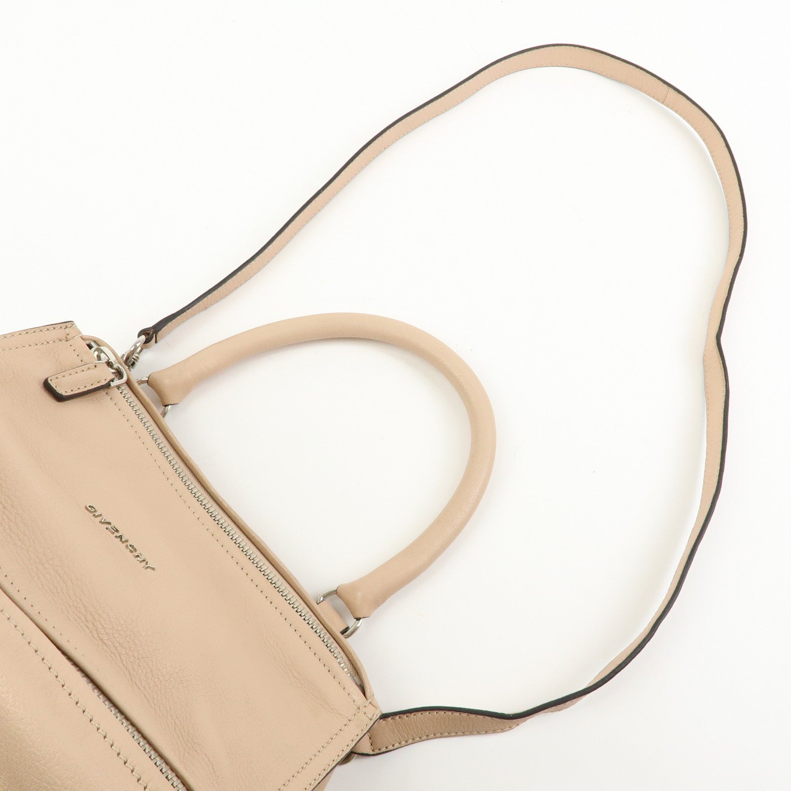 GIVENCHY Pandora Leather 2Way Bag Hand Bag Shoulder Bag Beige
