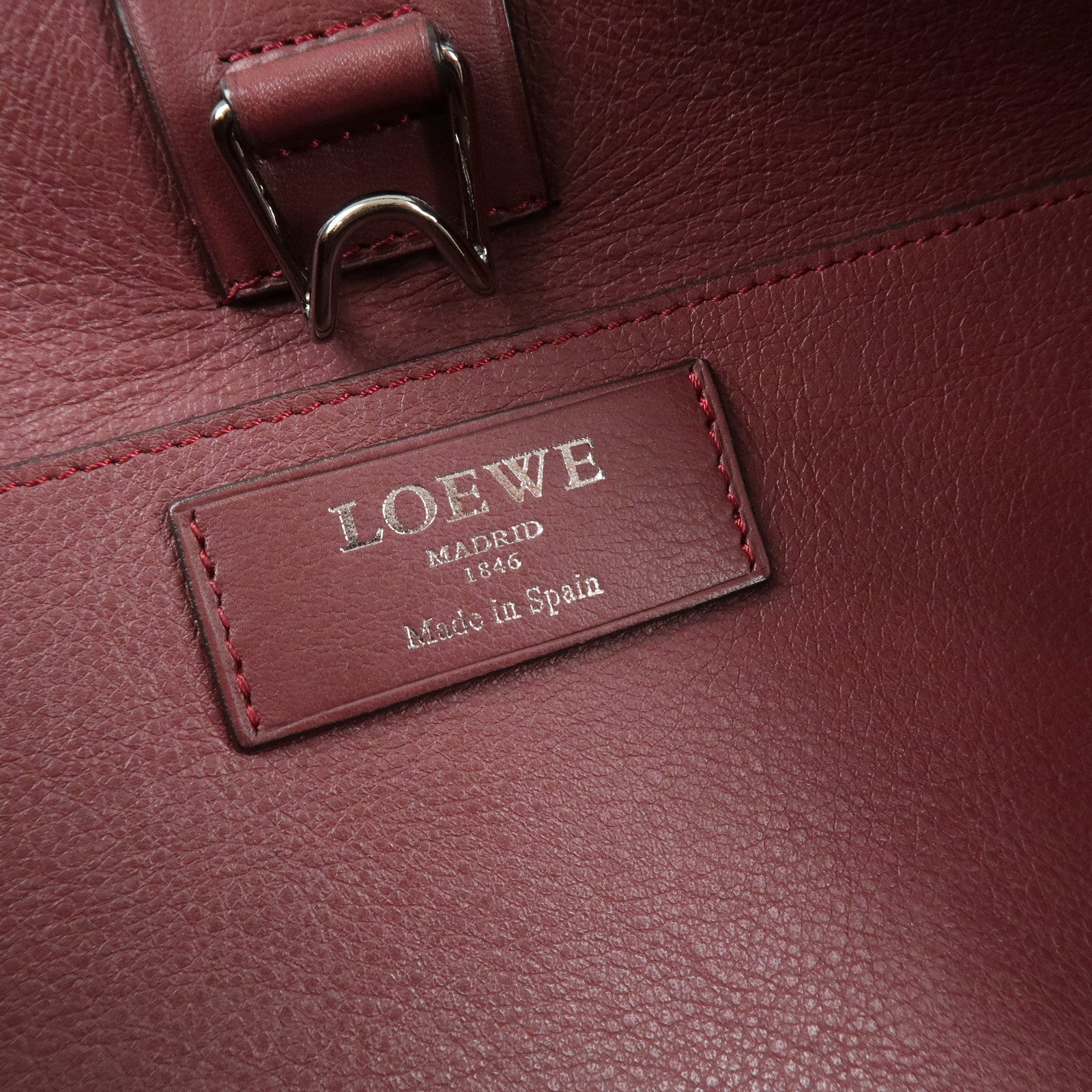 LOEWE Anagram Suede Leather 2Way Bag Shoulder Hand Bag Red 061307