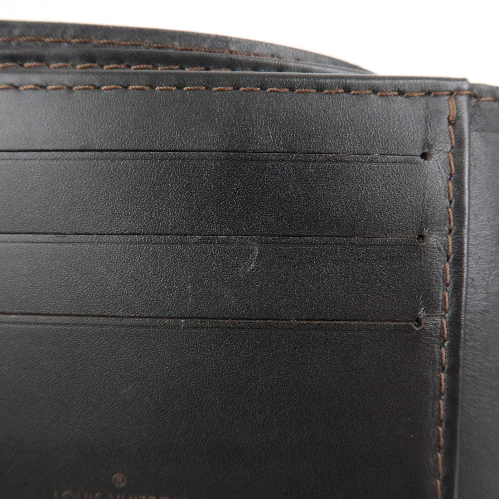Louis Vuitton Utah Porte Billets 6 Carte Credit Plus Wallet Brown Used