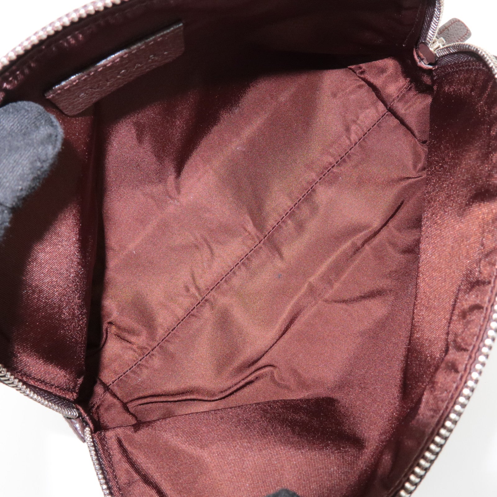 BVLGARI Logomania Canvas Pouch Cosmetic Pouch Dark Brown