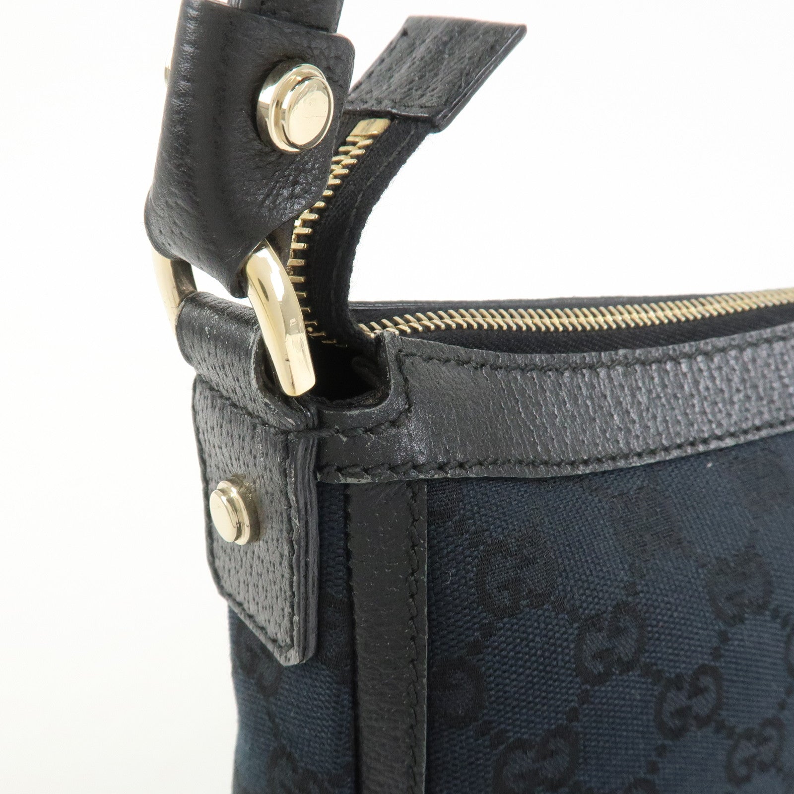 GUCCI GG Monogram Canvas Shoulder Bag Hand Bag Black 146244