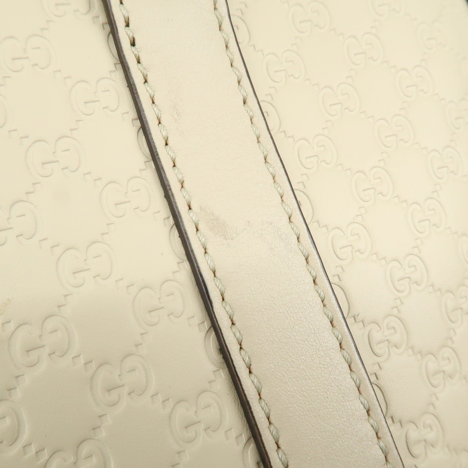 GUCCI Micro Guccissima Leather 2Way Bag Shoulder Bag Ivory 449663