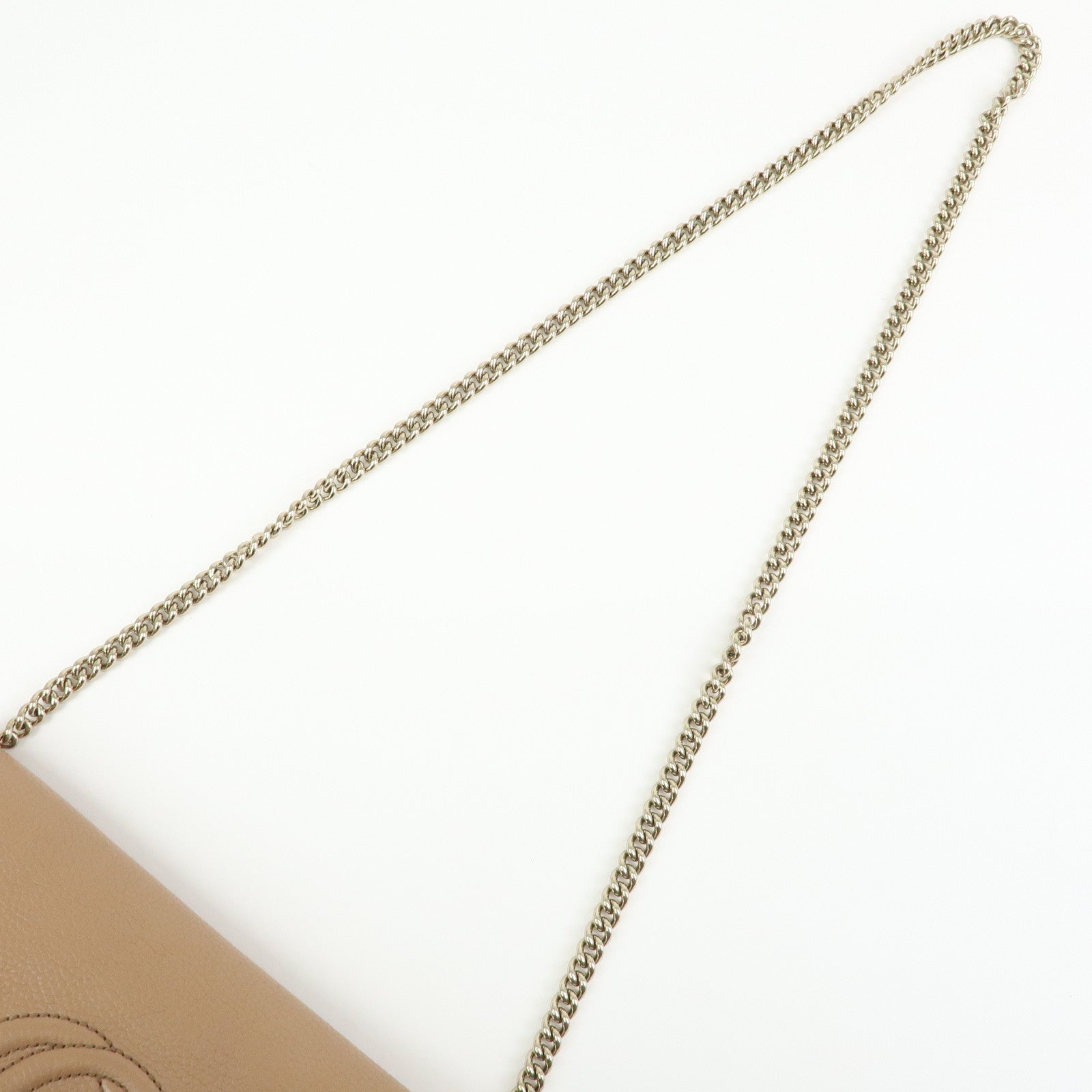 GUCCI SOHO Leather Chain Shoulder Bag Crossbody Bag Beige 536224