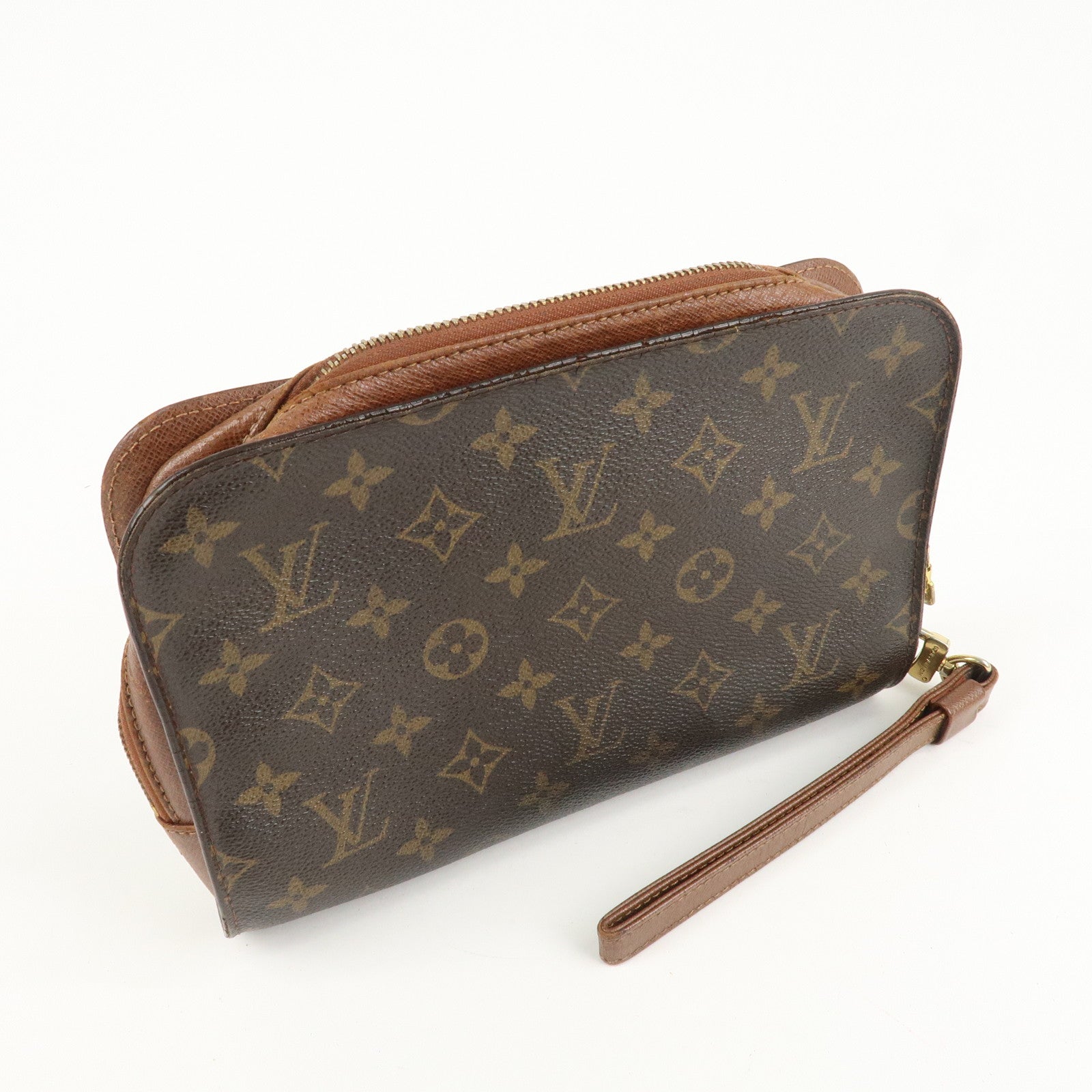 Louis Vuitton Monogram Orsay Clutch Bag Pouch Brown M51790 Used