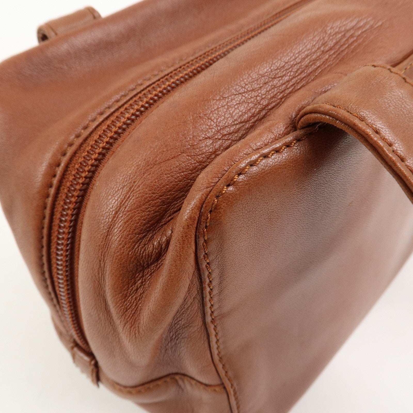 LOEWE Anagram Logo Leather Hand Bag Boston Bag Brown