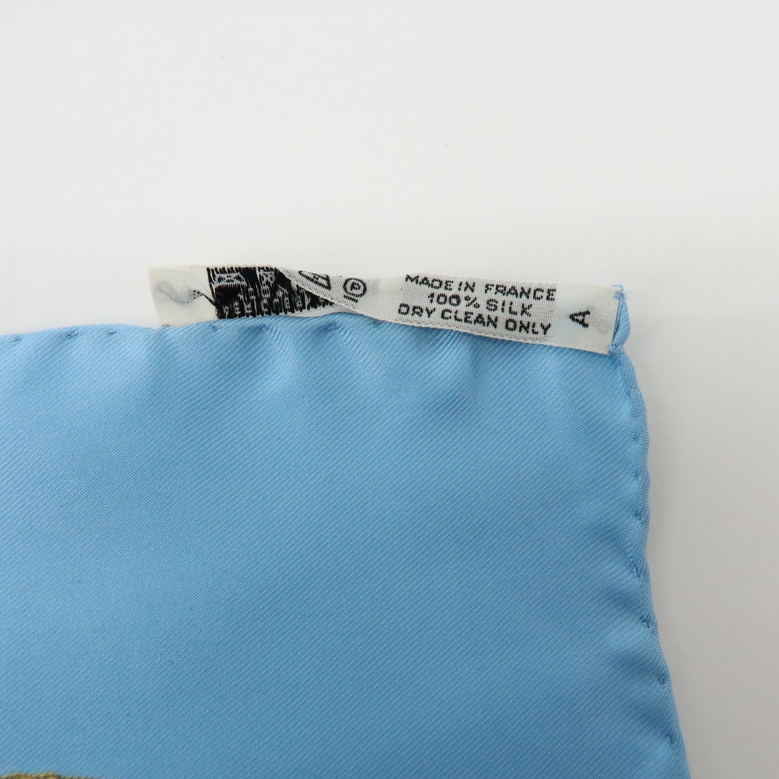 HERMES Carre 90 Silk 100% Scarf GRANDUNIFORM Light Blue Gold
