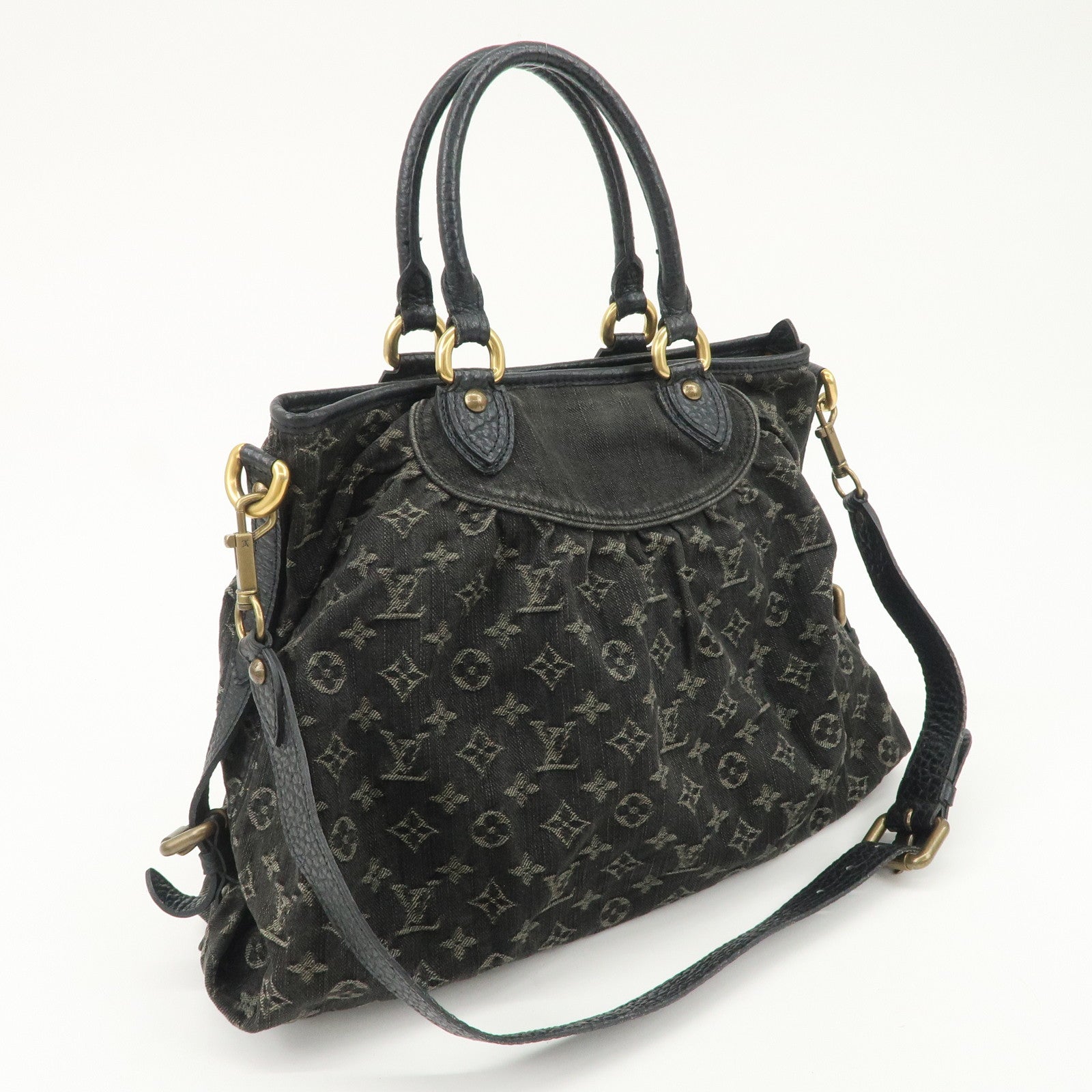 Louis Vuitton Monogram Denim Neo Cabby MM 2Way Bag Noir M95351