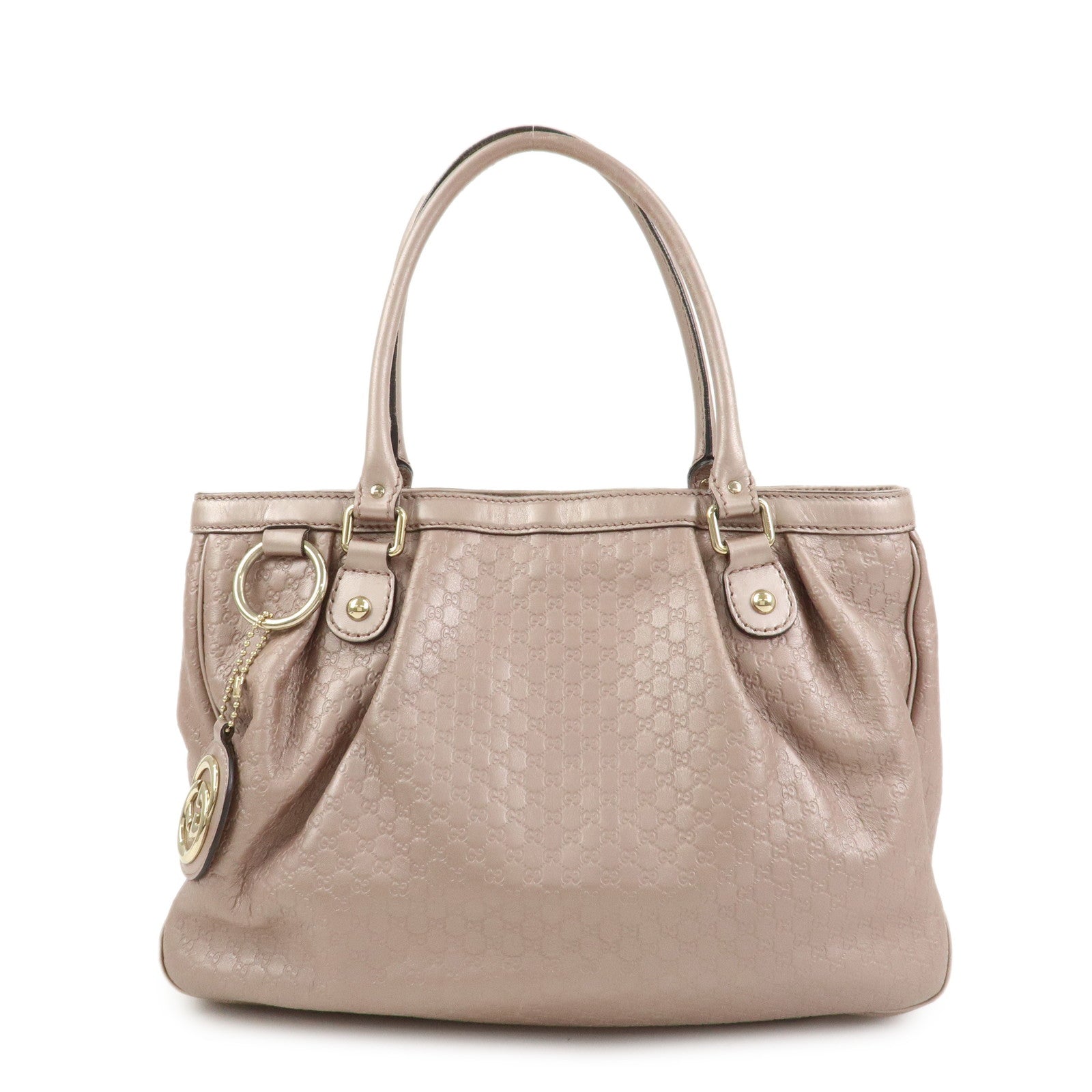 GUCCI Micro Guccissima Leather Shoulder Bag Metallic Pink 296835