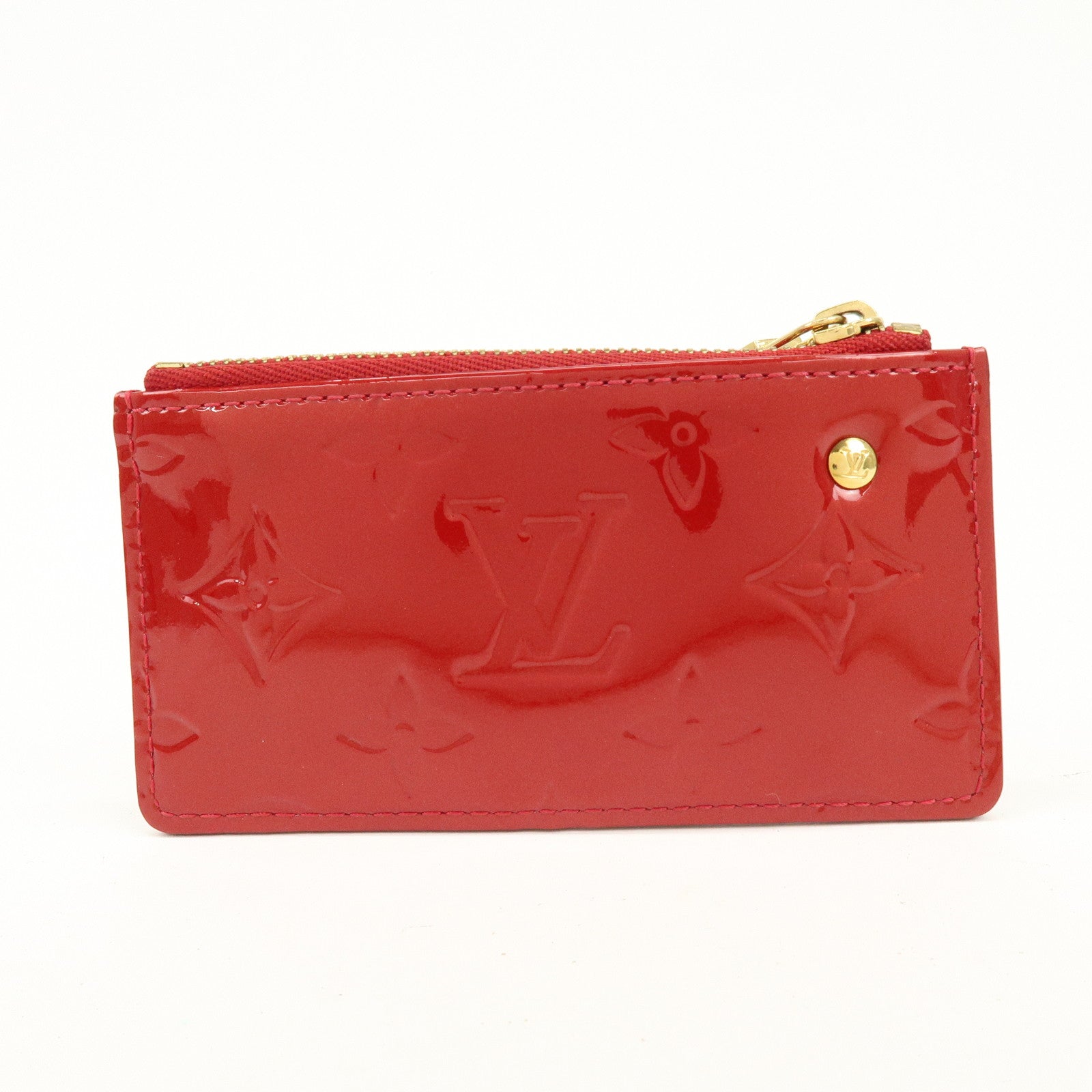 Louis Vuitton Monogram Vernis Pochette Cles Coin Case Red M91977